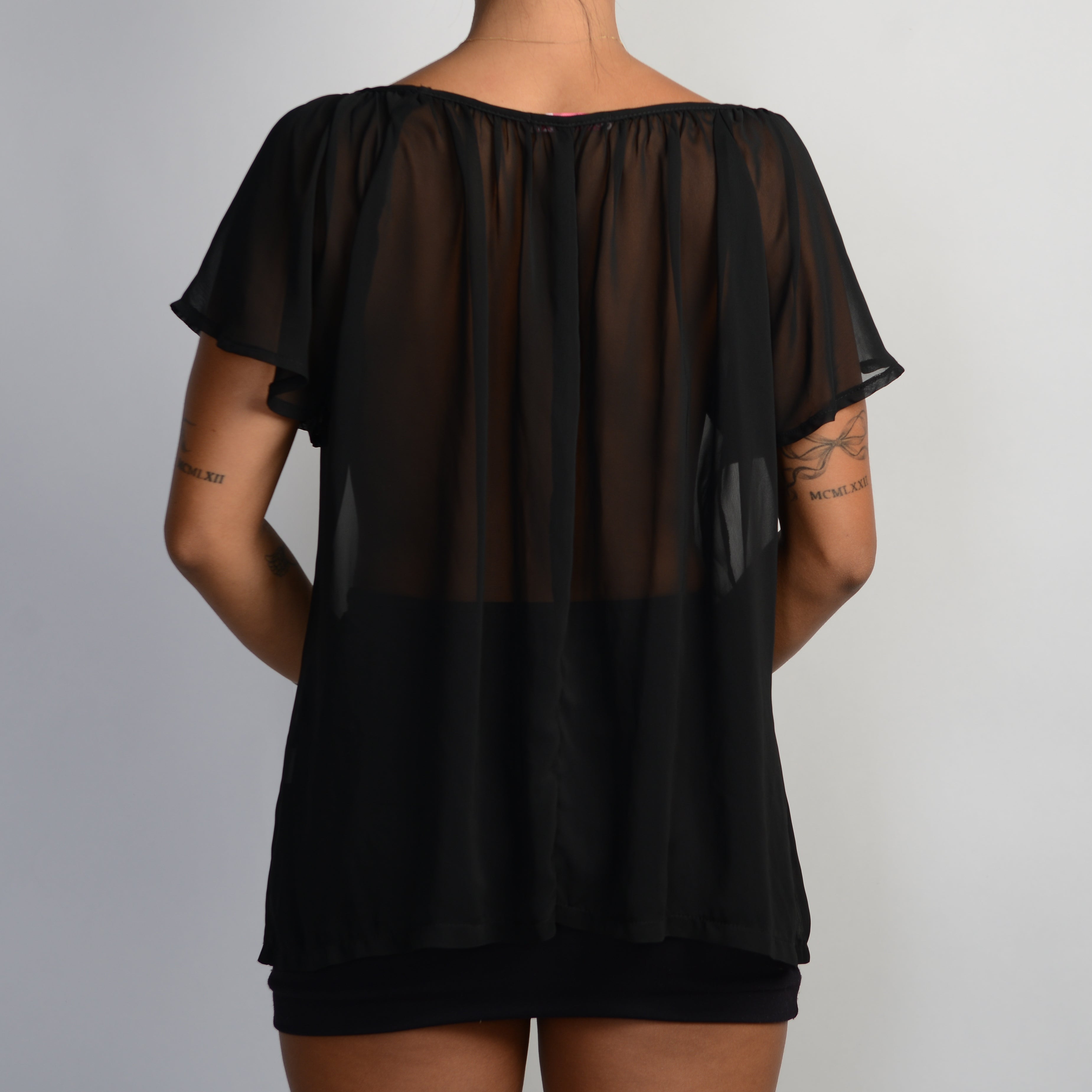 BLACK SHEER TOP