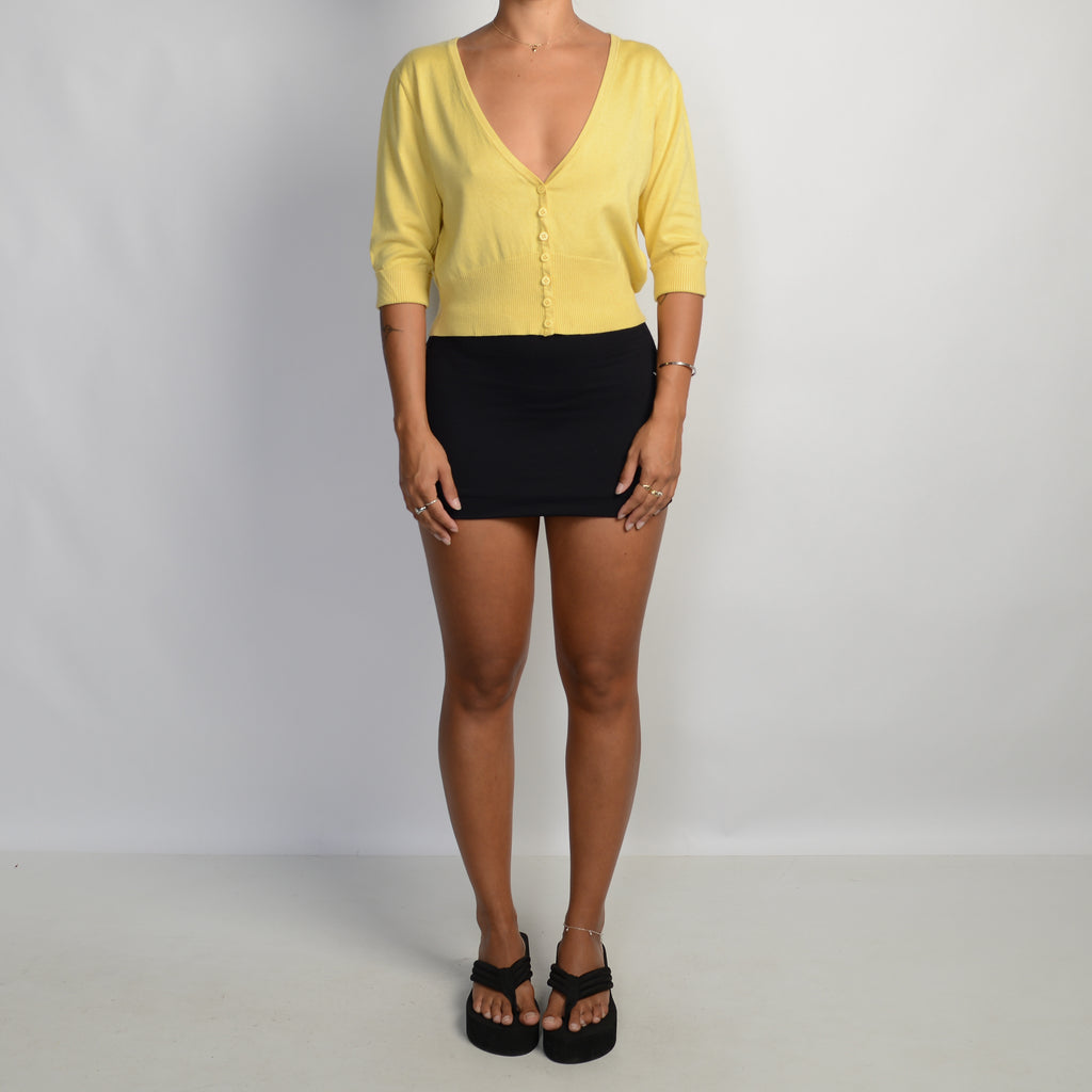 YELLOW 1/2 SLEEVE CARDIGAN