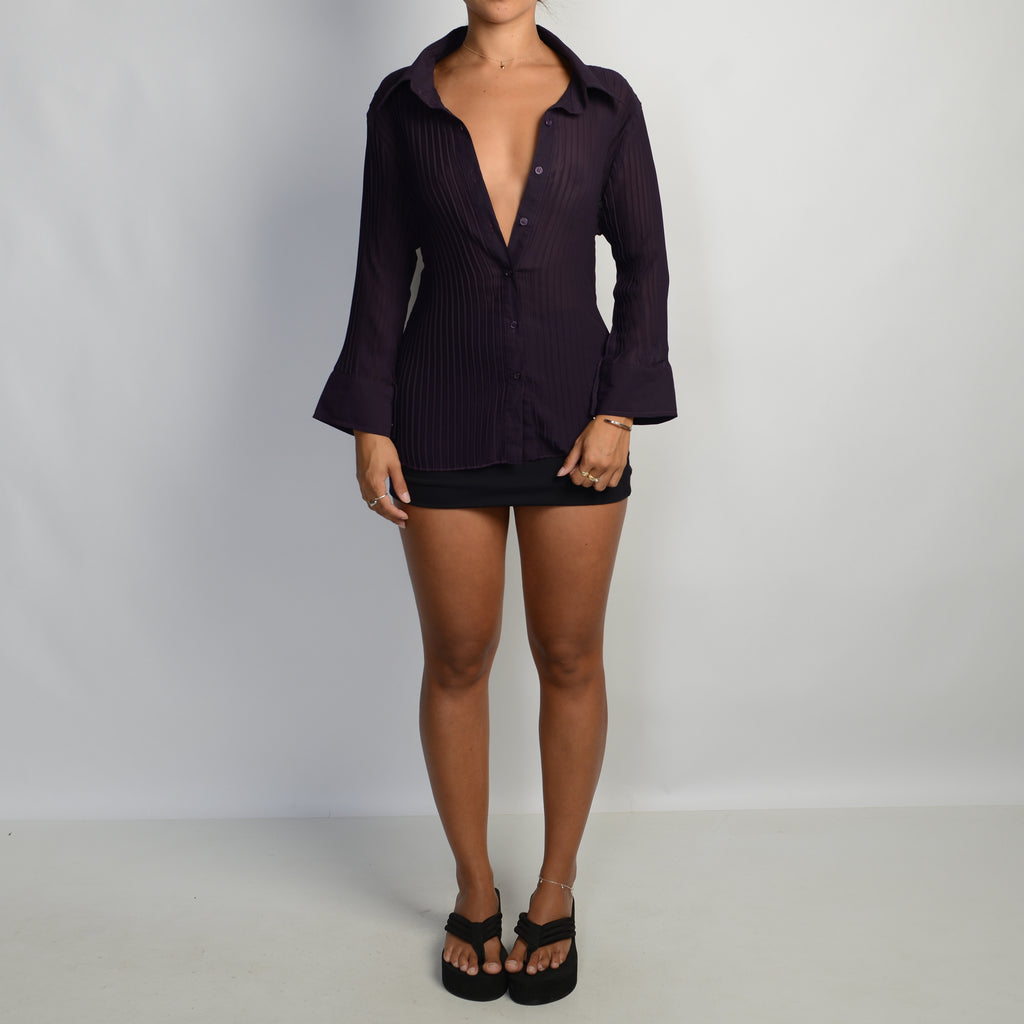 DEEP PURPLE PLEAT BLOUSE