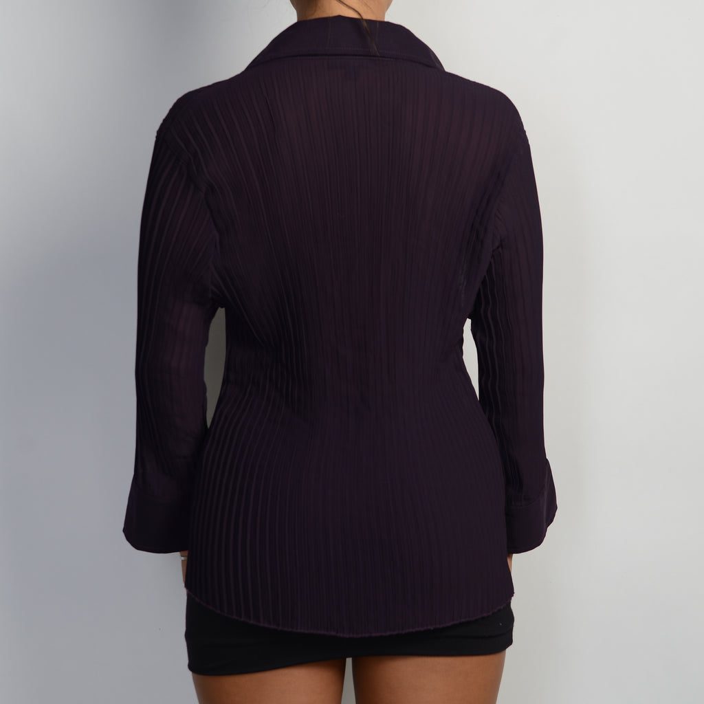 DEEP PURPLE PLEAT BLOUSE
