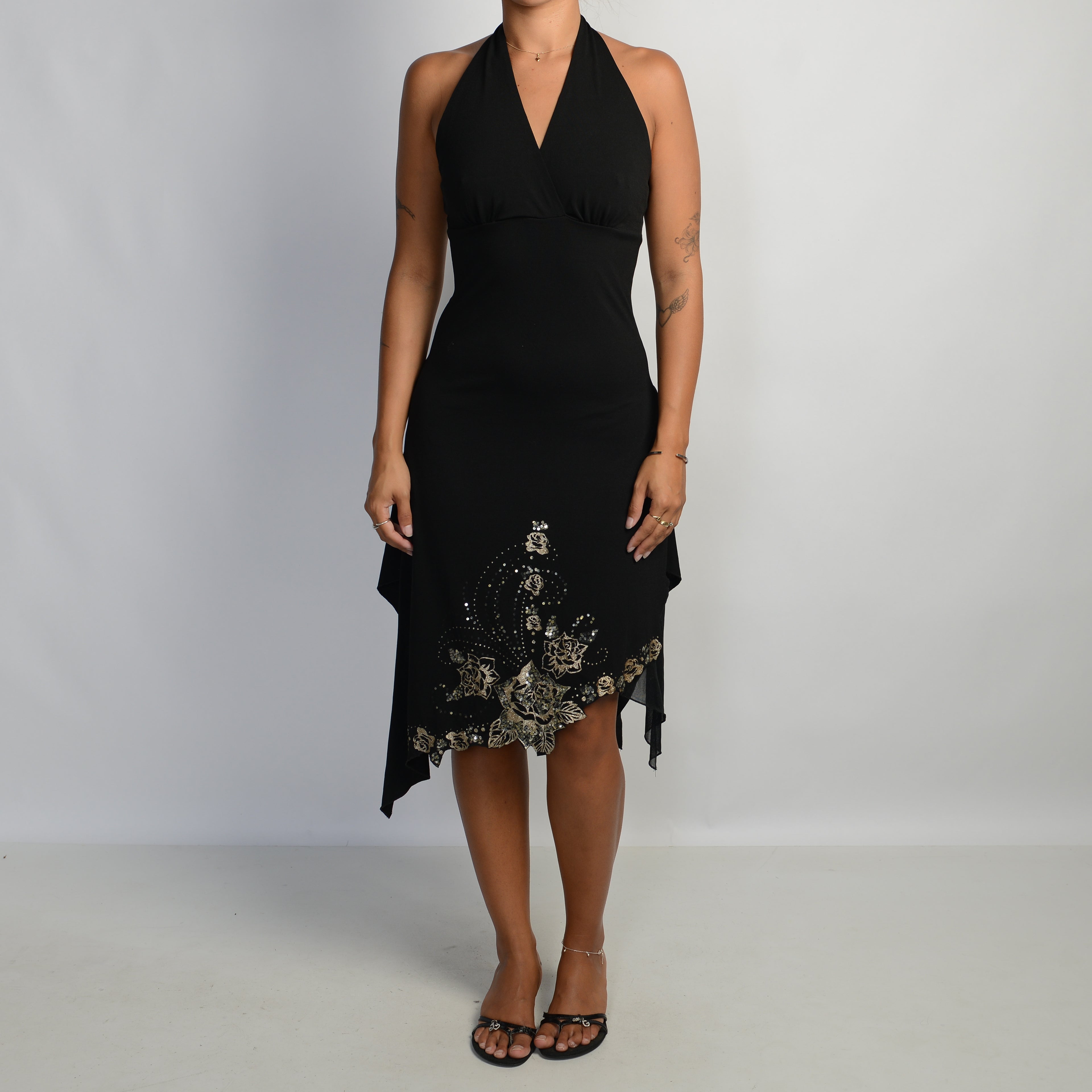 BLACK ASYMMETRIC DRESS