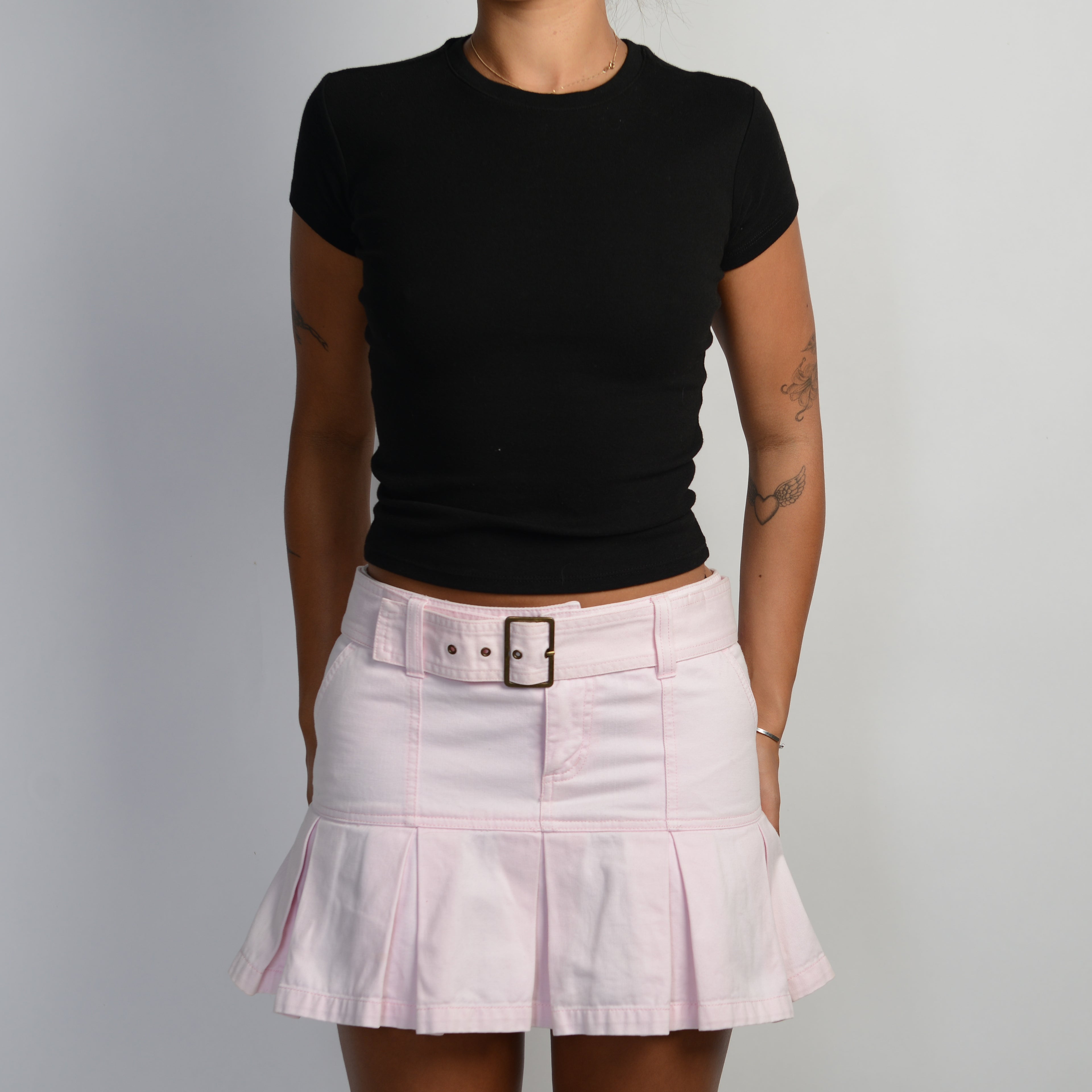 PALE PINK PLEATED SKIRT