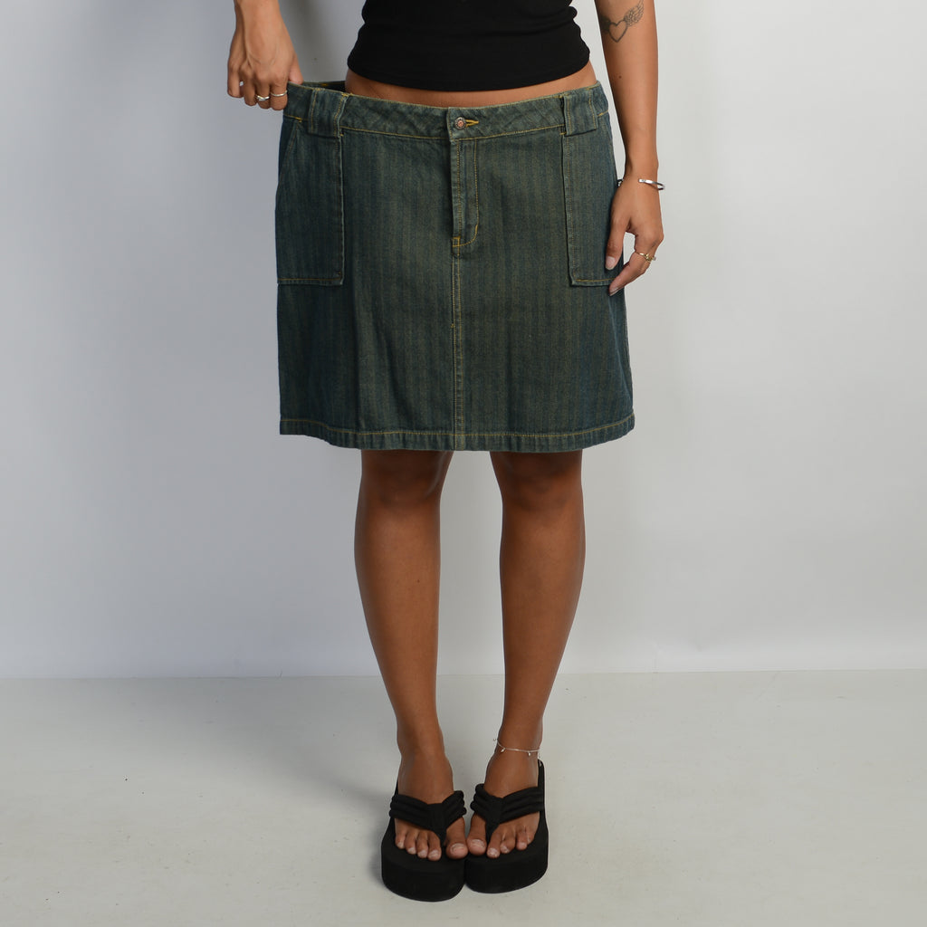 DENIM KNEE LENGTH SKIRT