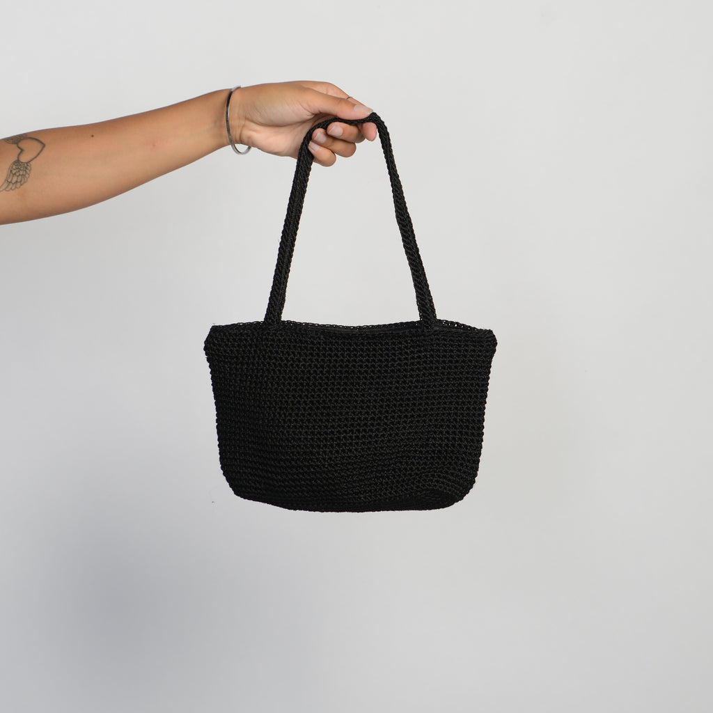 BLACK CROCHET BAG