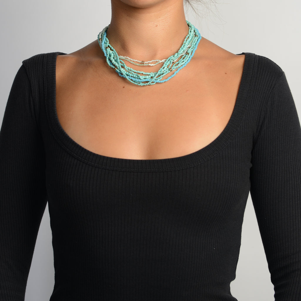 BLUE LAYERED NECKLACE