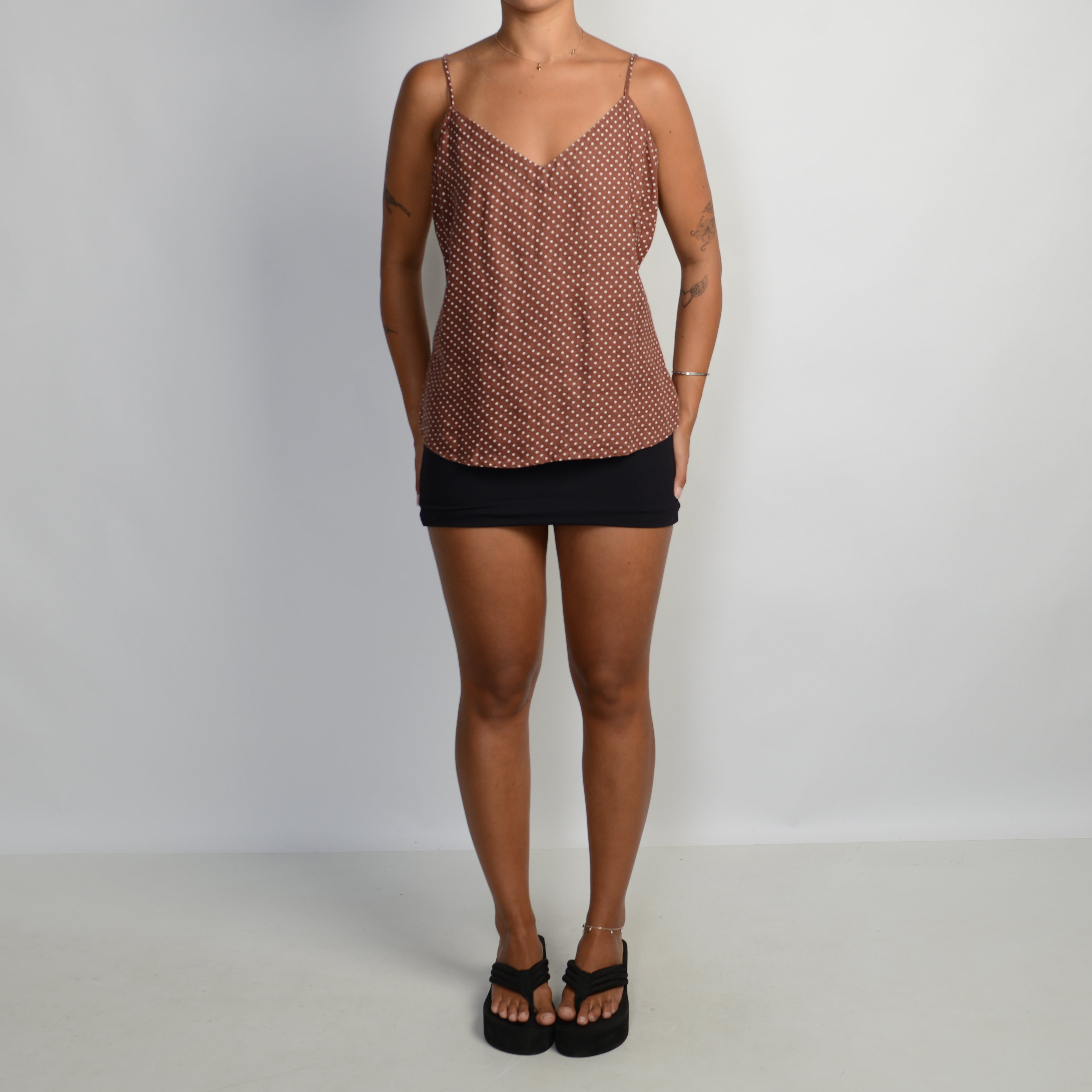 BROWN LINEN CAMISOLE