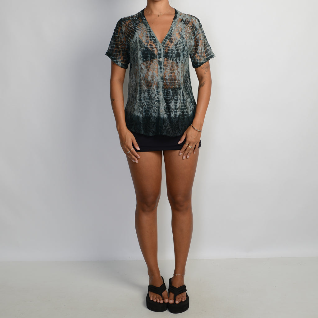 TIE DYE LACE BLOUSE
