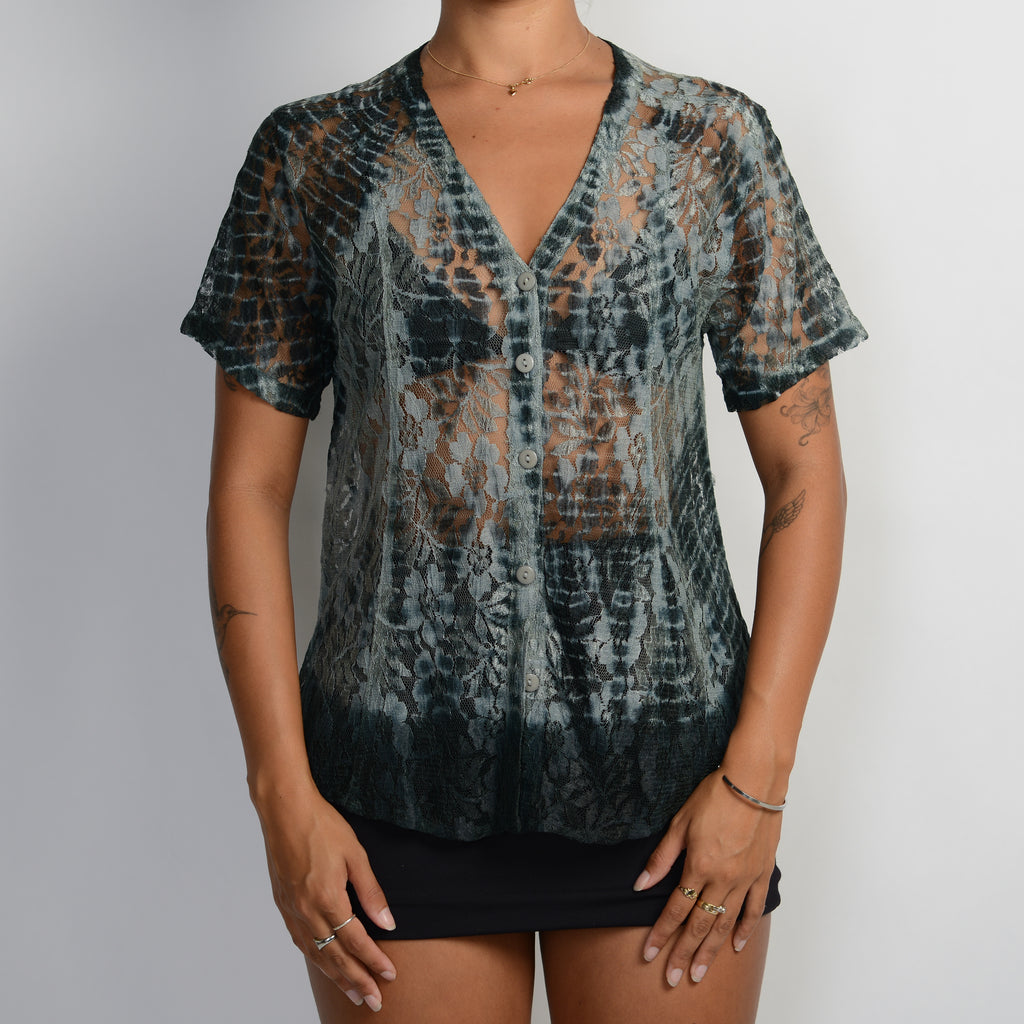 TIE DYE LACE BLOUSE