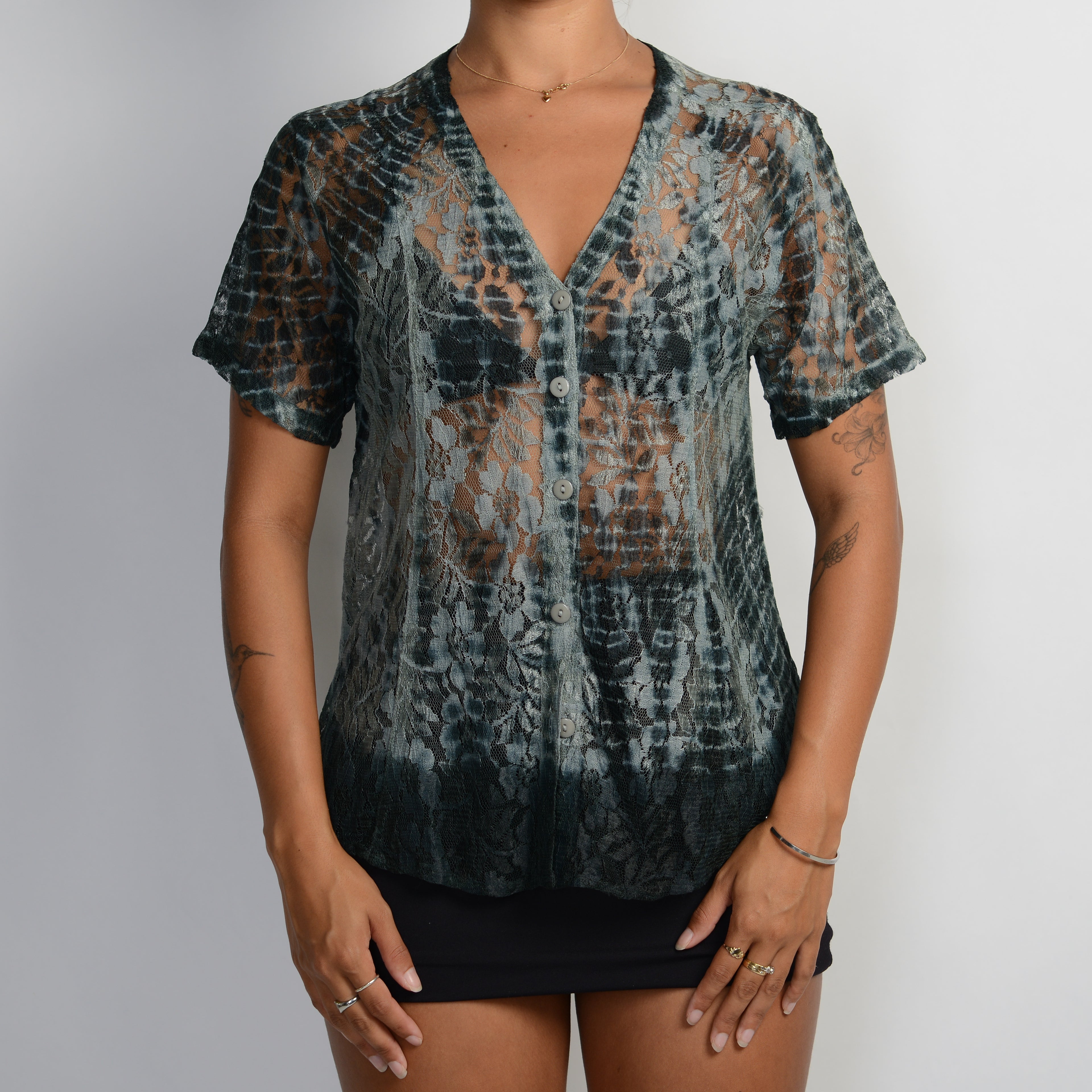 TIE DYE LACE BLOUSE