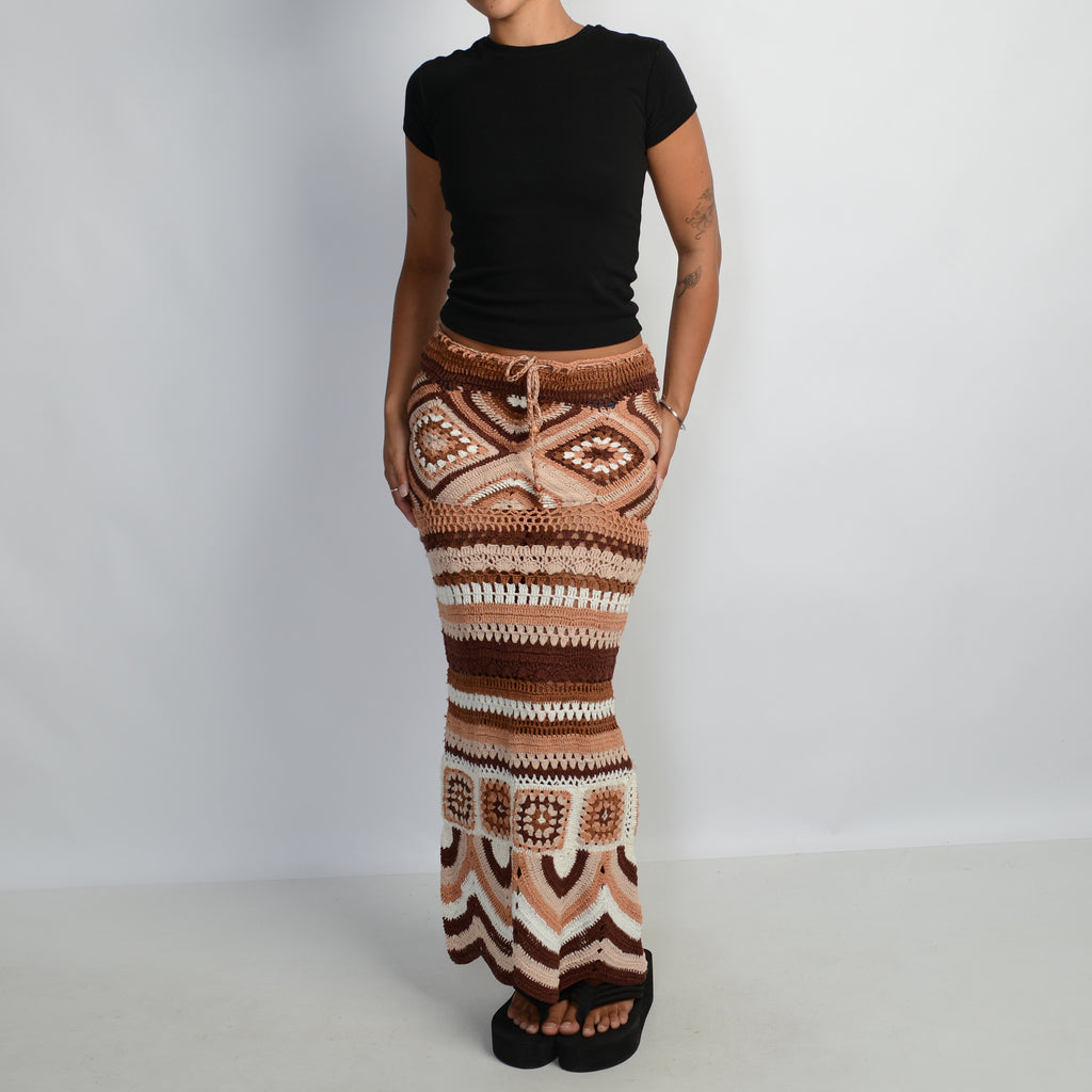 BROWN CROCHET SKIRT / DRESS