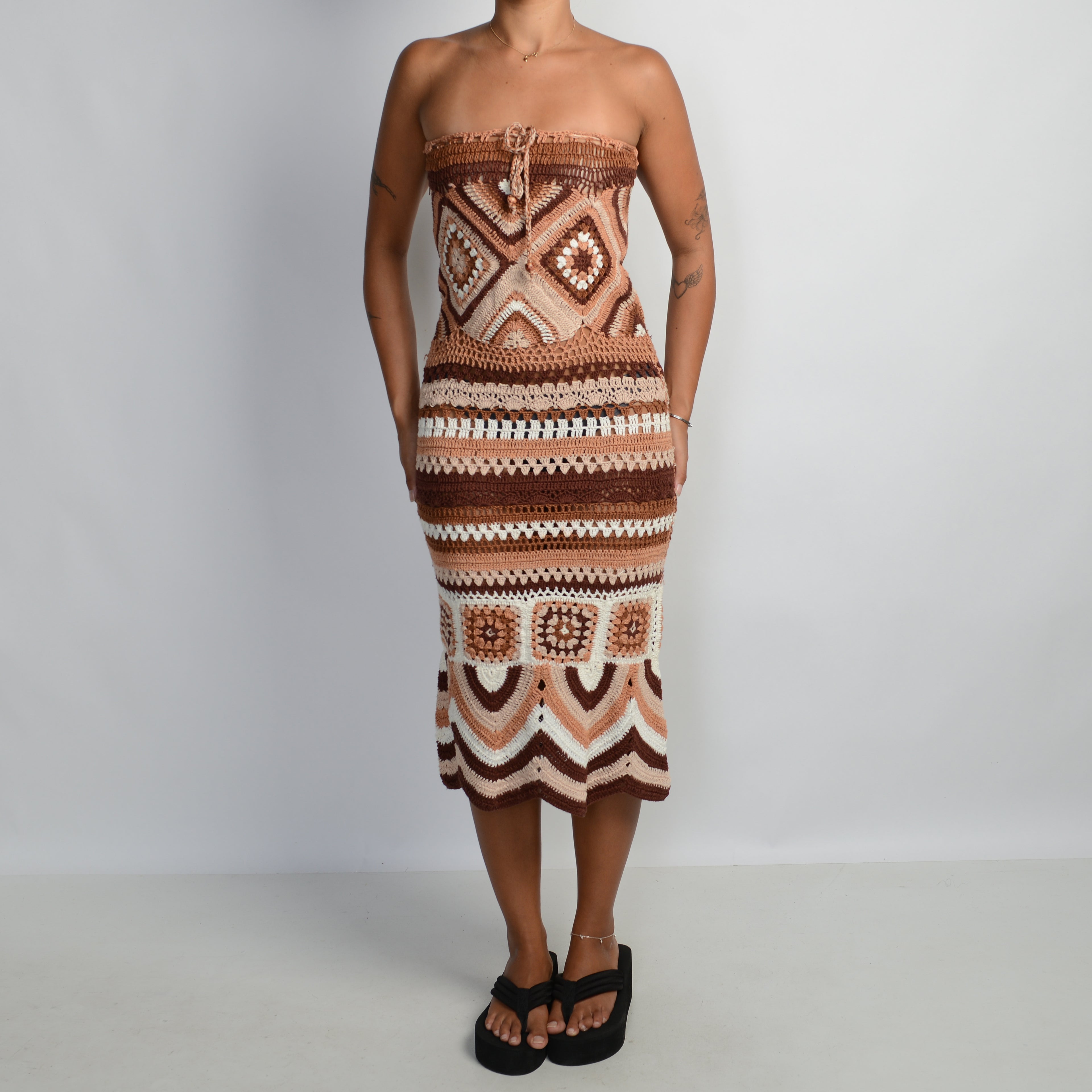 BROWN CROCHET SKIRT / DRESS