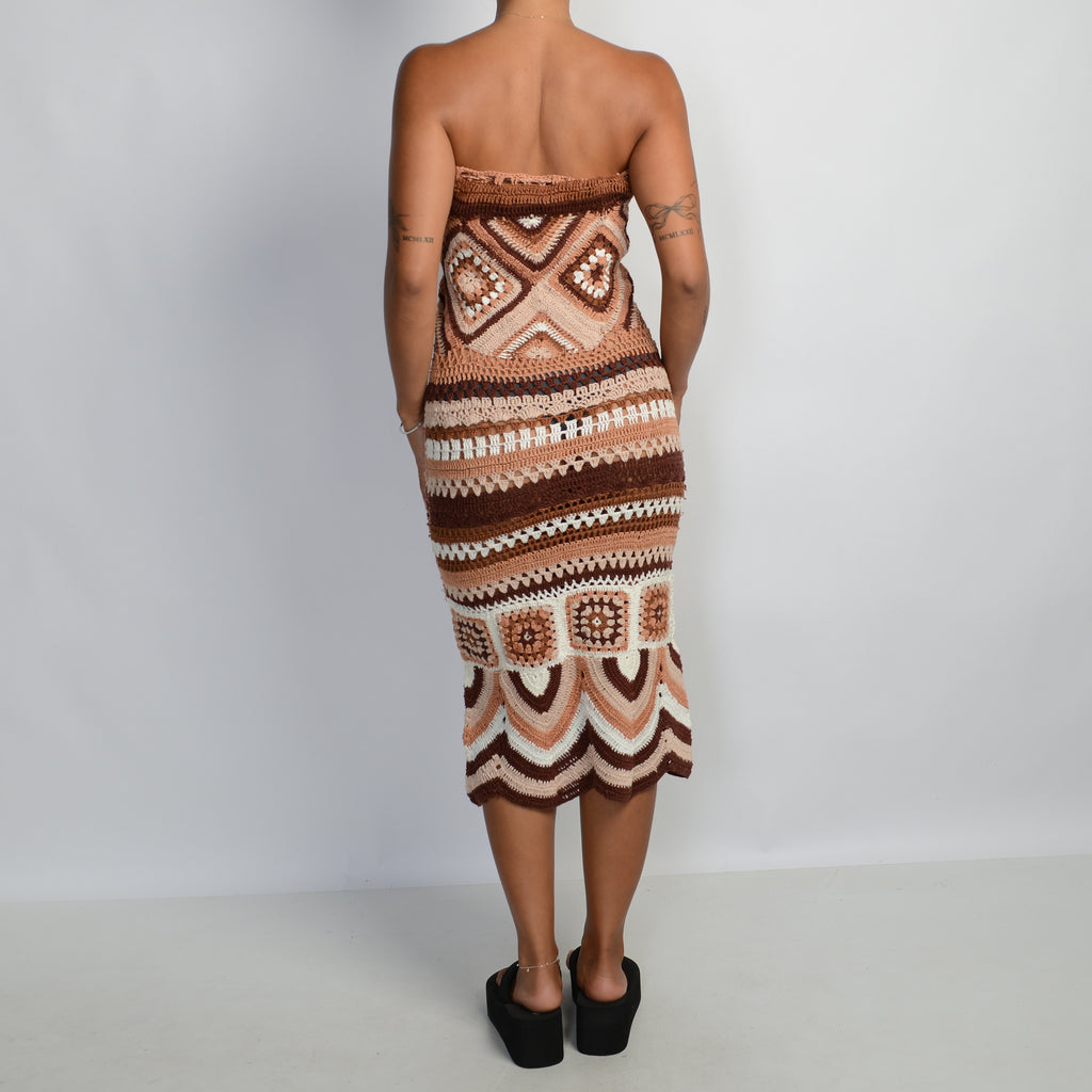 BROWN CROCHET SKIRT / DRESS