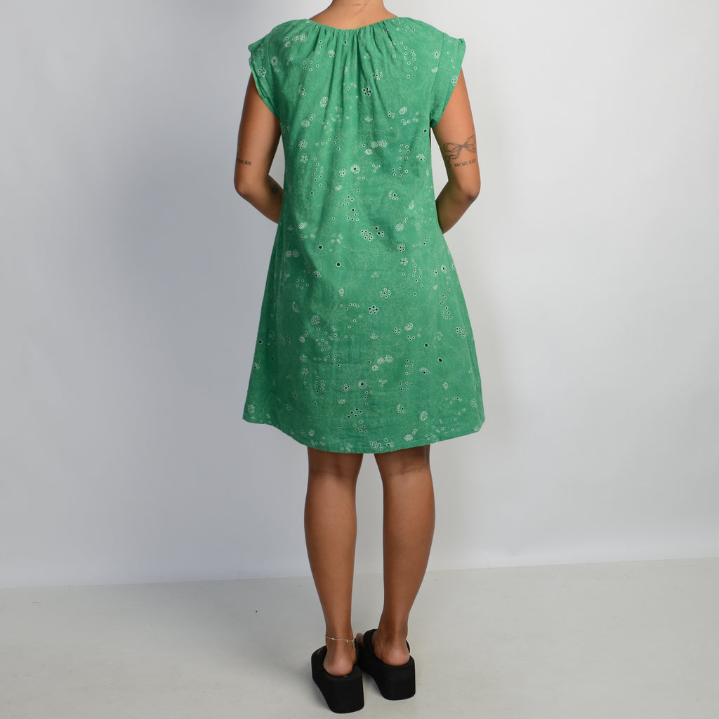 GREEN BRODERIE DRESS