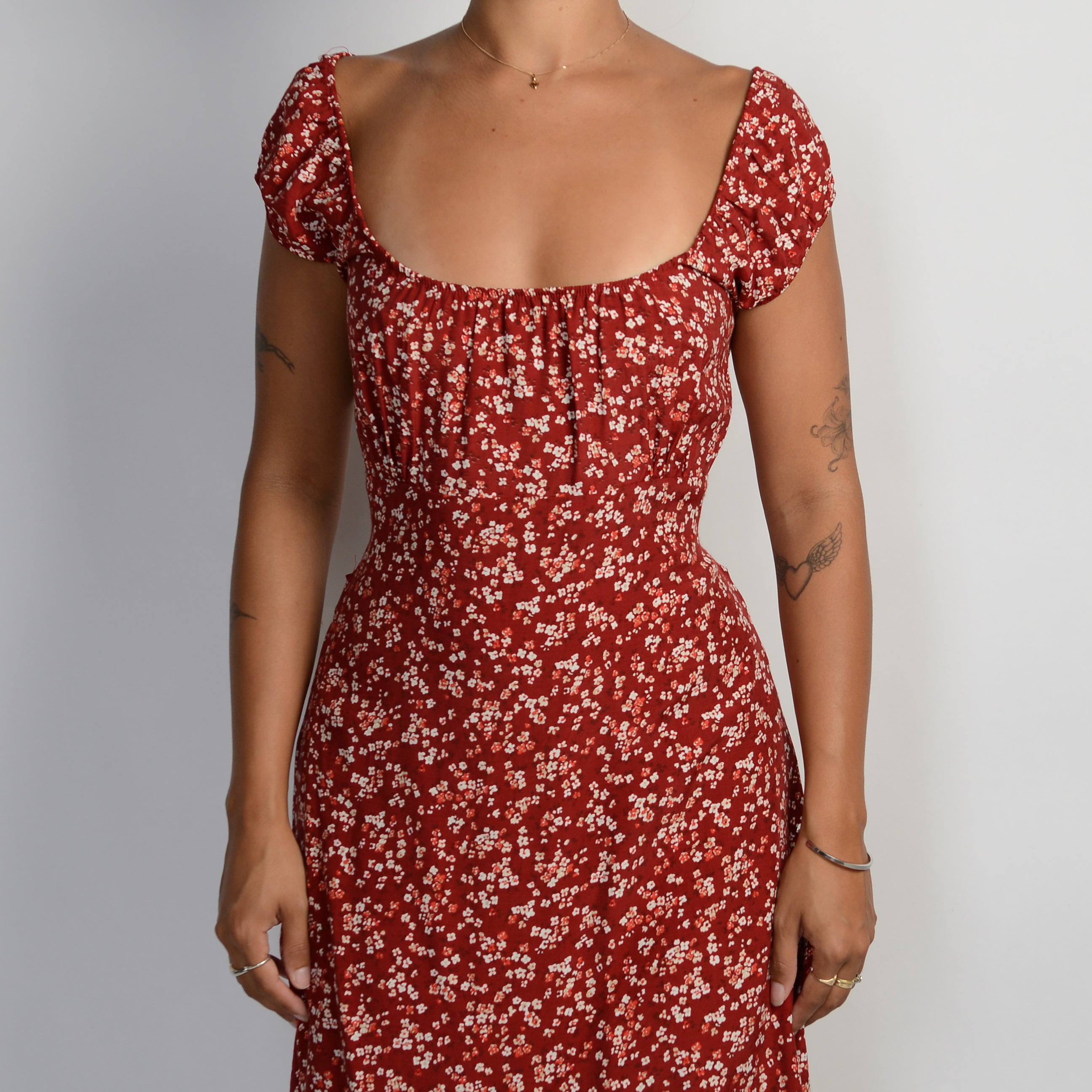 red floral milkmaid dress Red Floral Milkmaid Dress