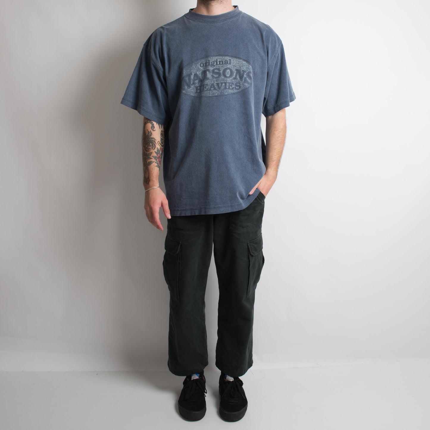 BLUE WASHED GRAPHIC TSHIRT