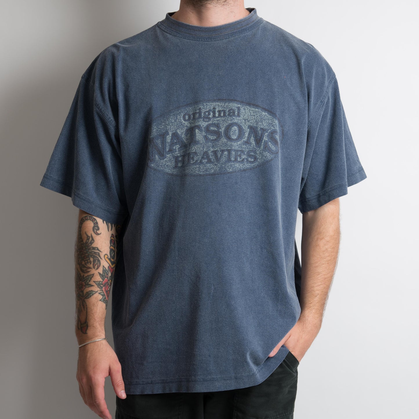 BLUE WASHED GRAPHIC TSHIRT