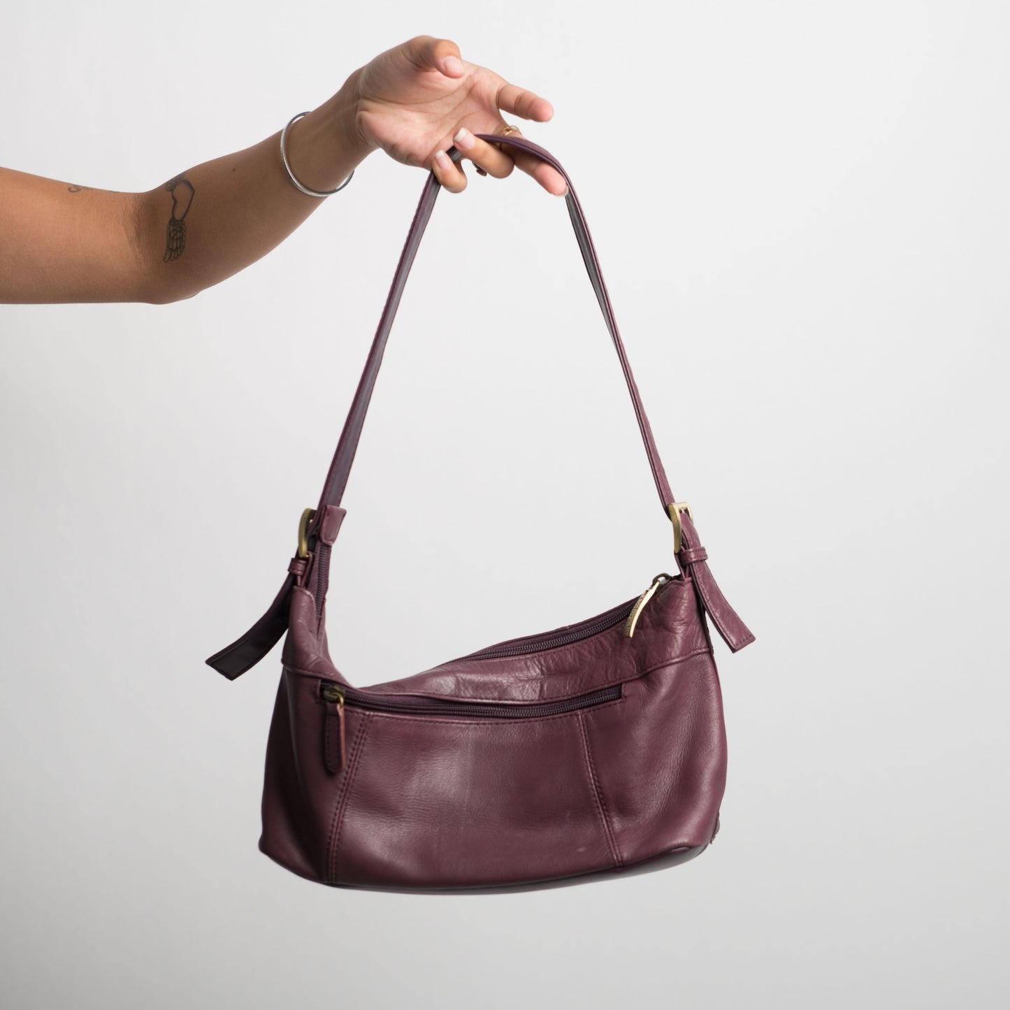 SAC À MAIN EN CUIR VIOLET