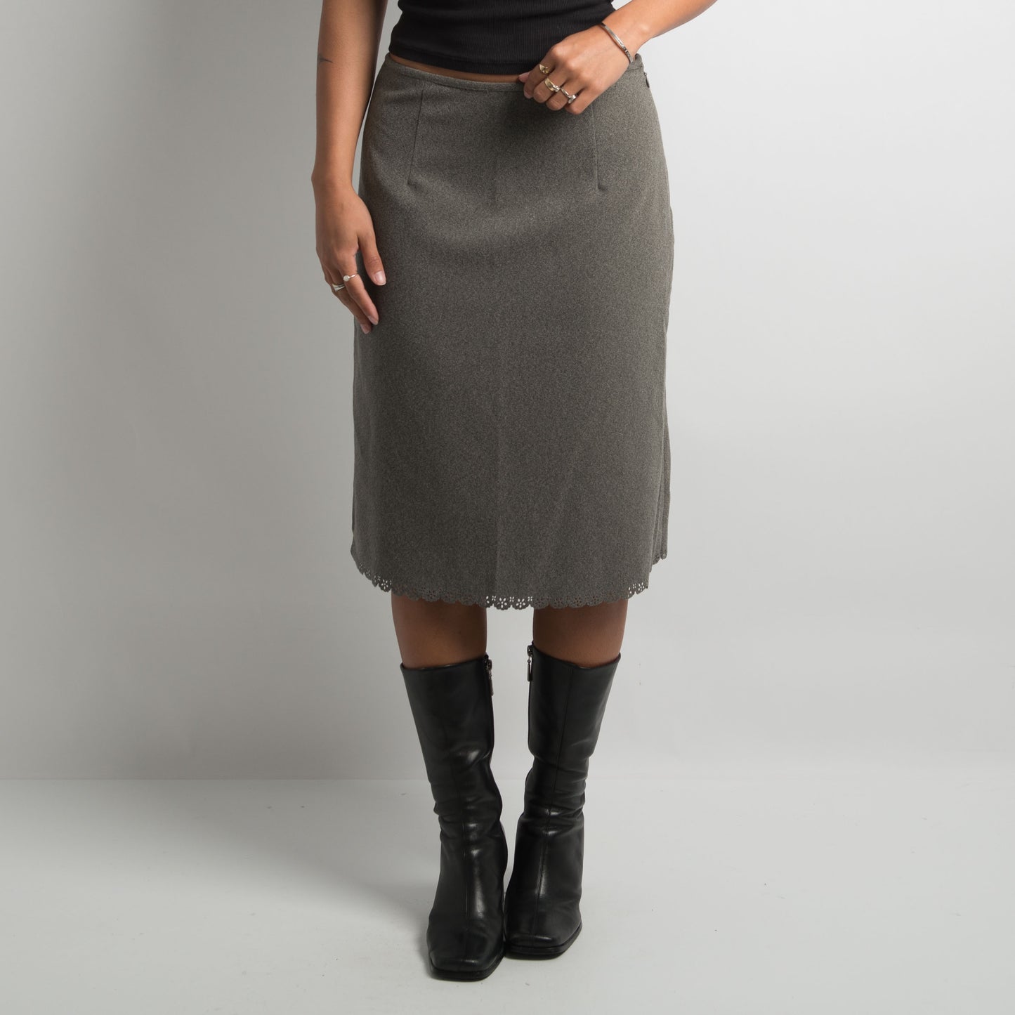 GREY MIDI SKIRT