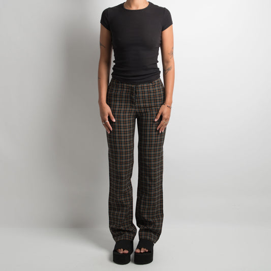 PLAID SLIM FIT TROUSERS