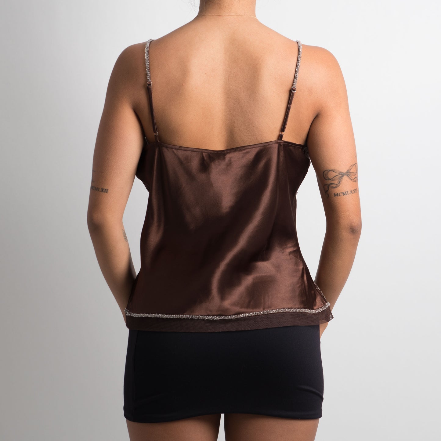 BROWN BEADED CAMISOLE