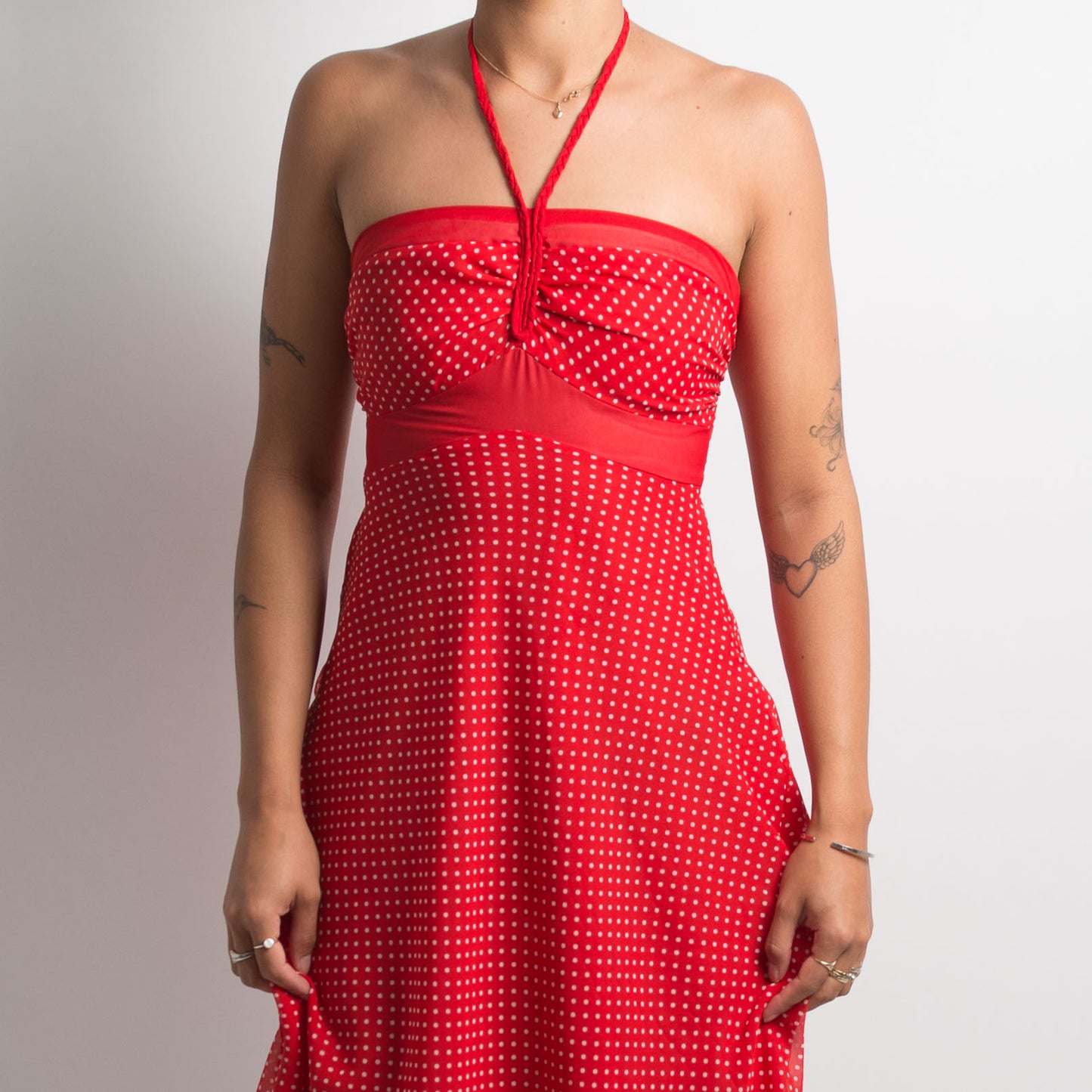 ROBE D'ÉTÉ À POIS ROUGES