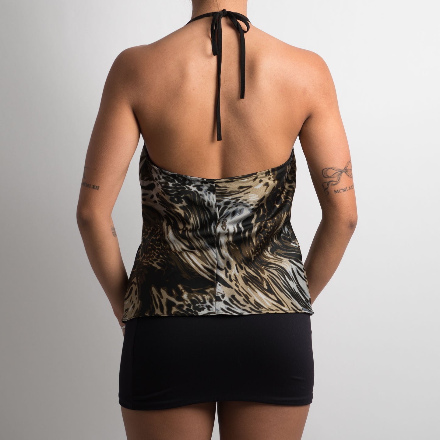 ANIMAL PRINT HALTERNECK TOP