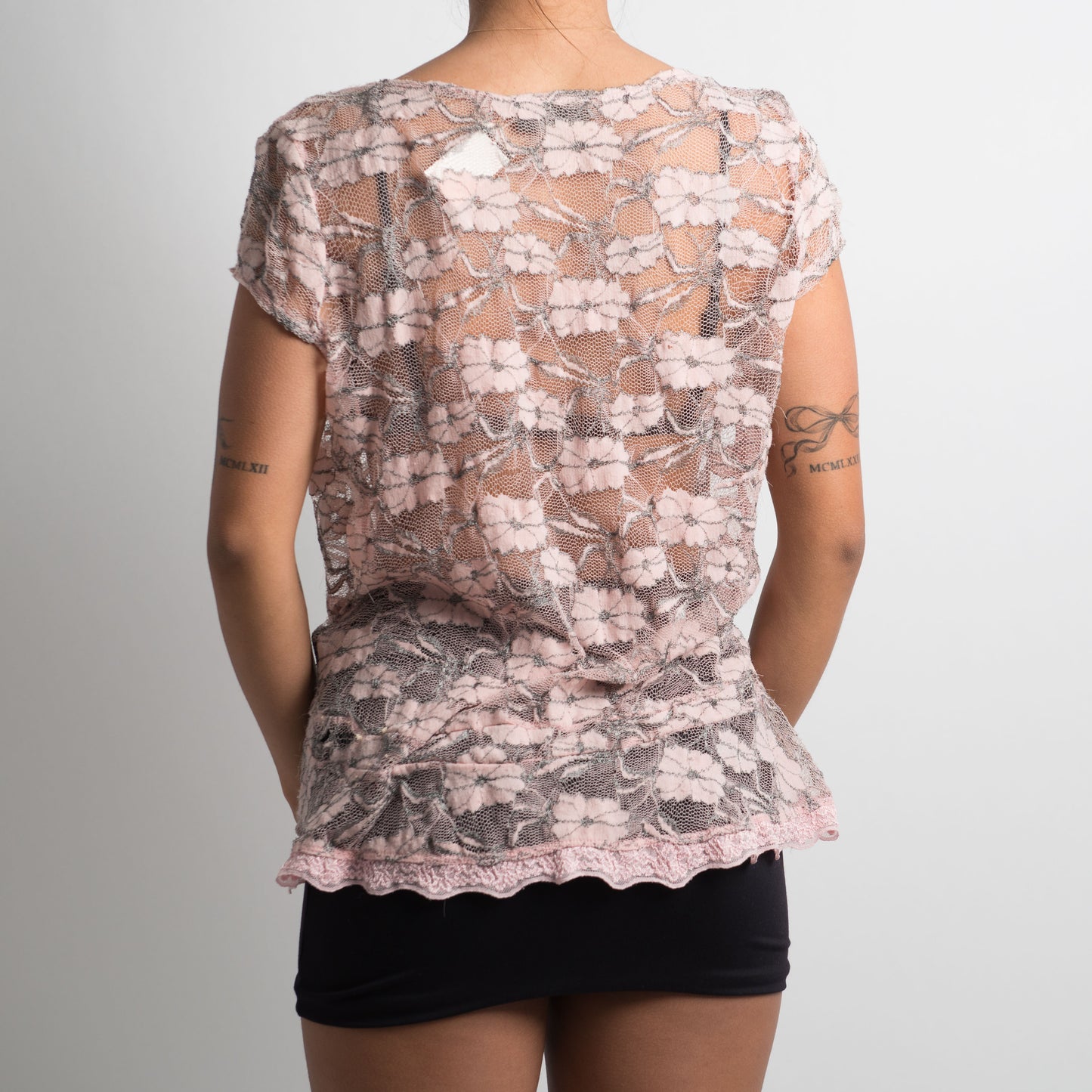 SHEER PINK LACE TOP