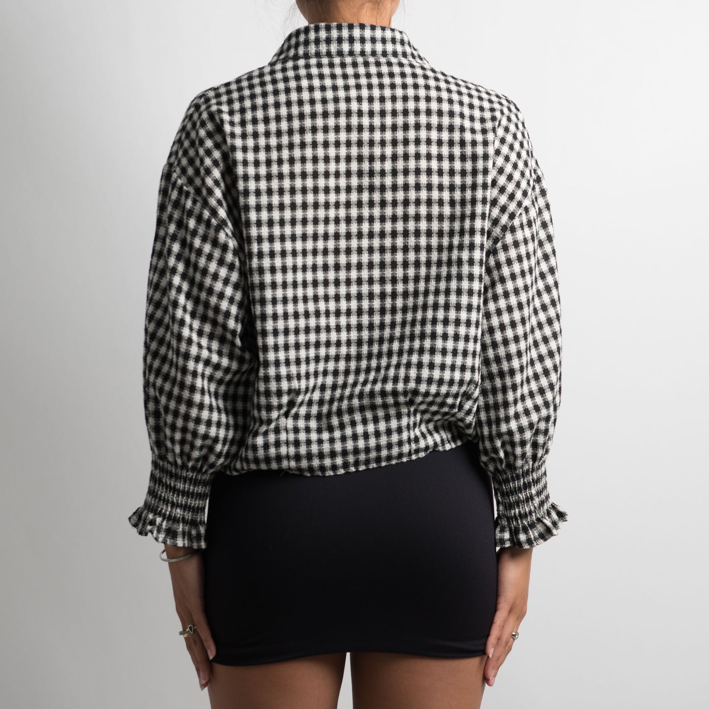 GINGHAM LONG SLEEVE BLOUSE