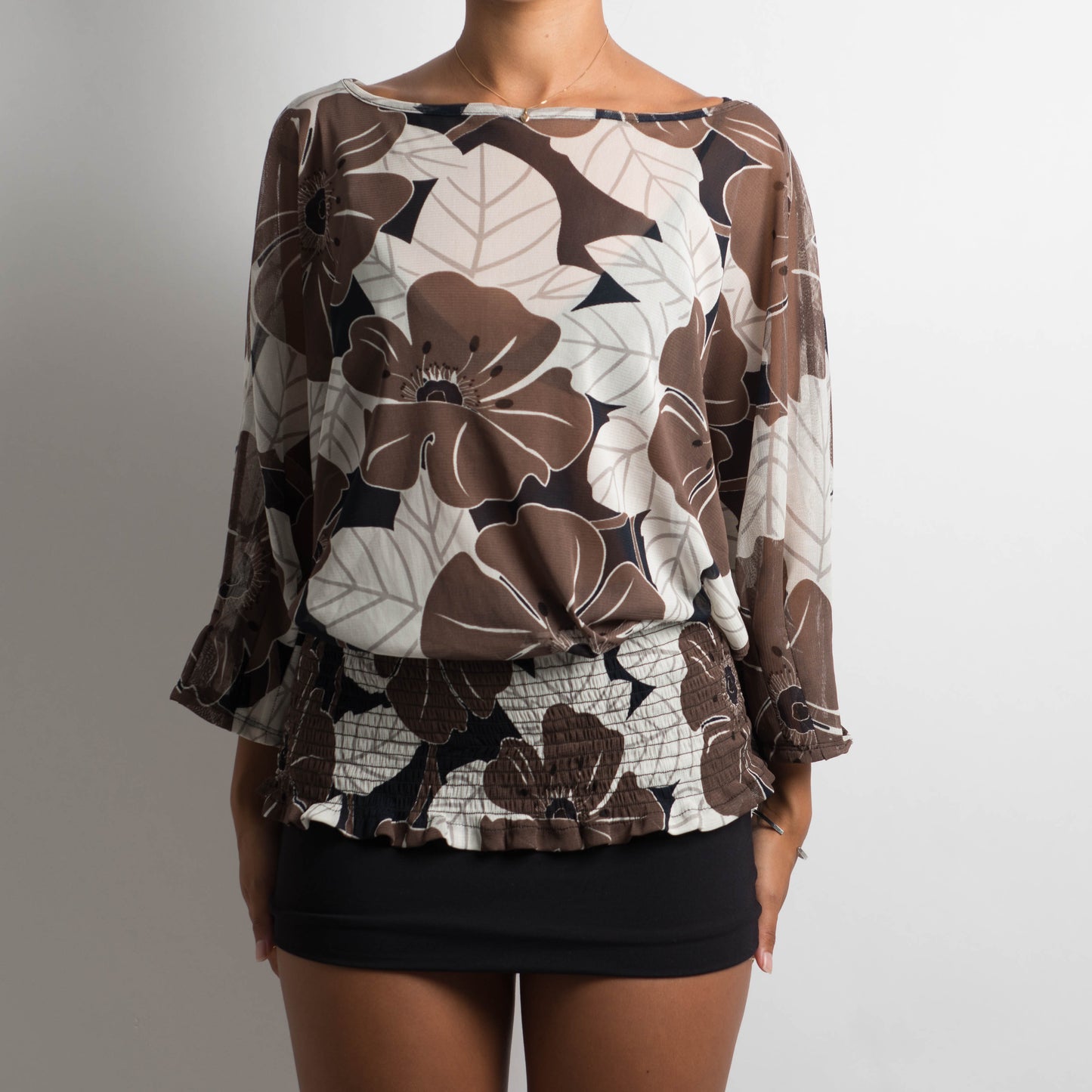 FLORAL MESH LONG SLEEVE