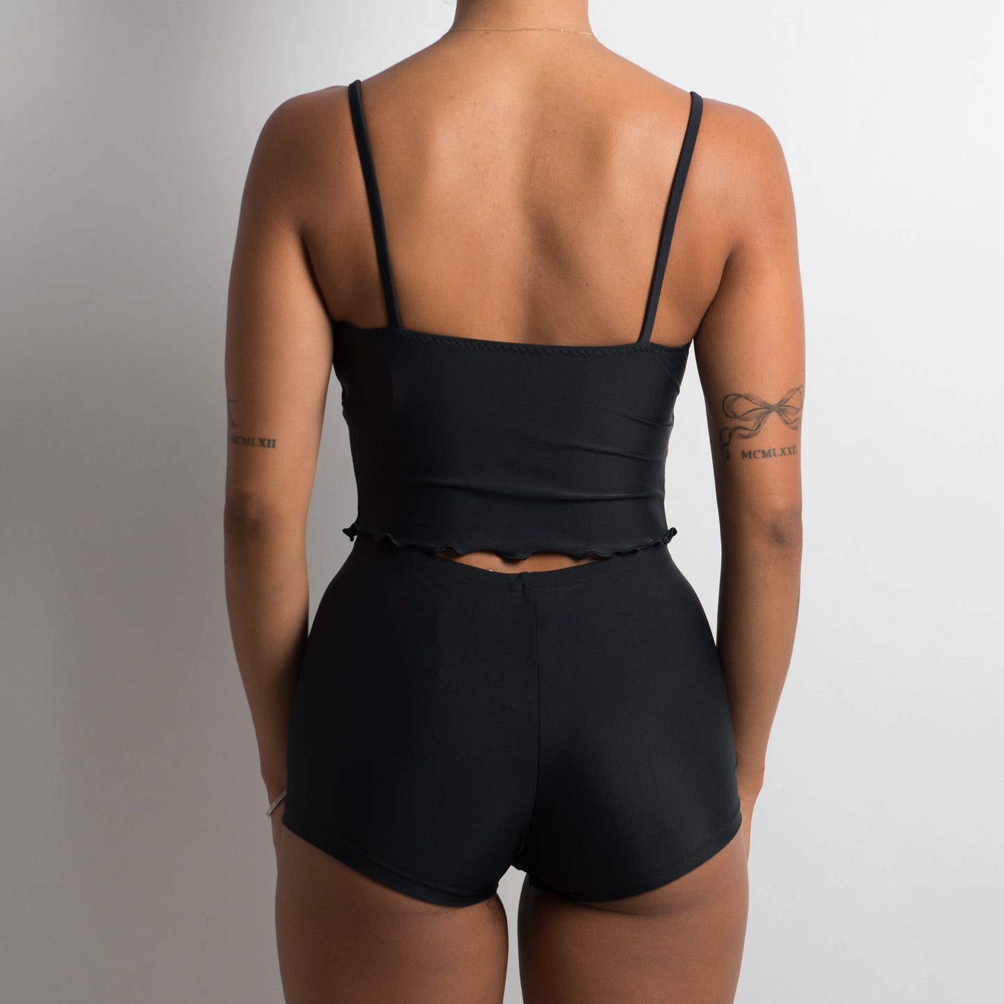 BLACK TANKINI CROP