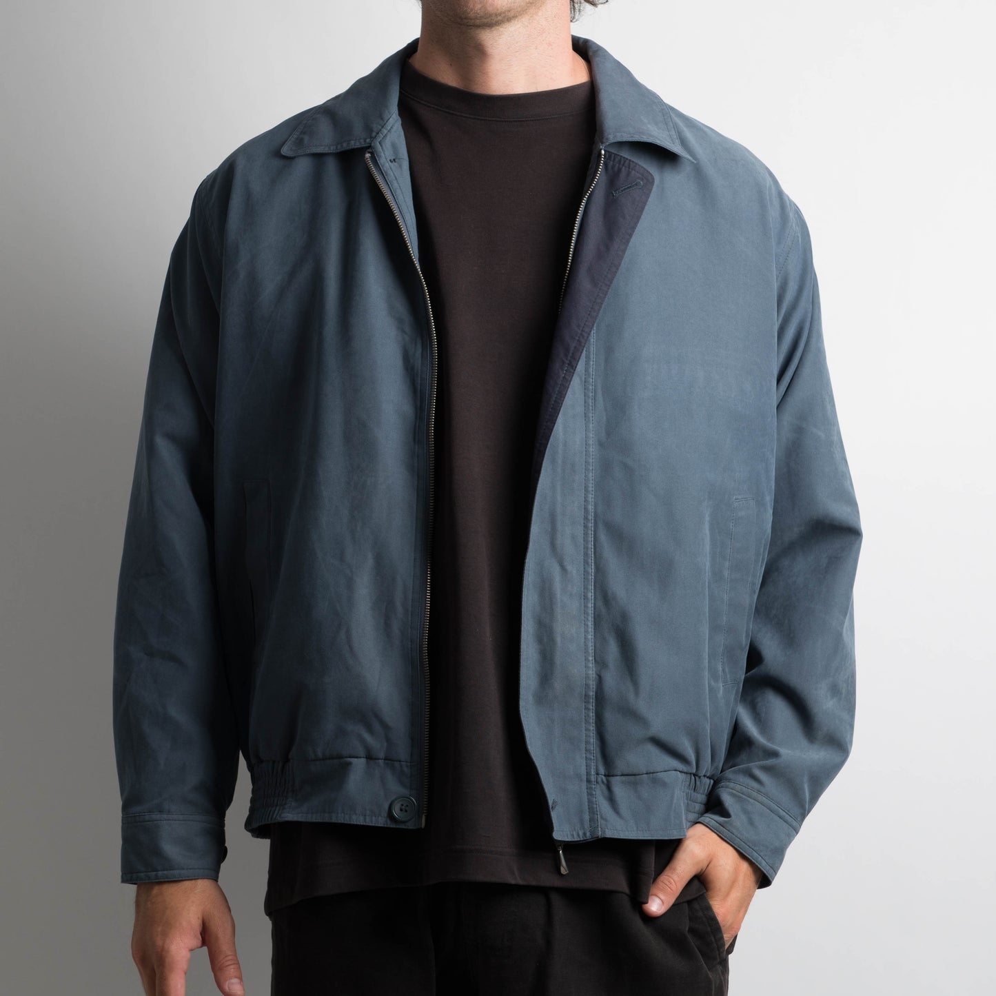 WASHED BLUE HARRINGTON JACKET