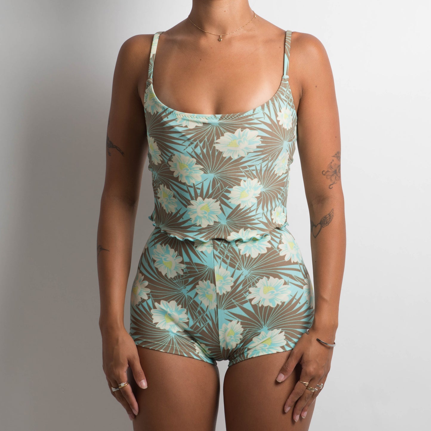 MINT PALM TANKINI CROP