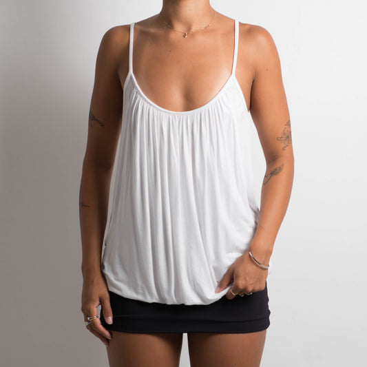 WHITE GATHERED CAMISOLE