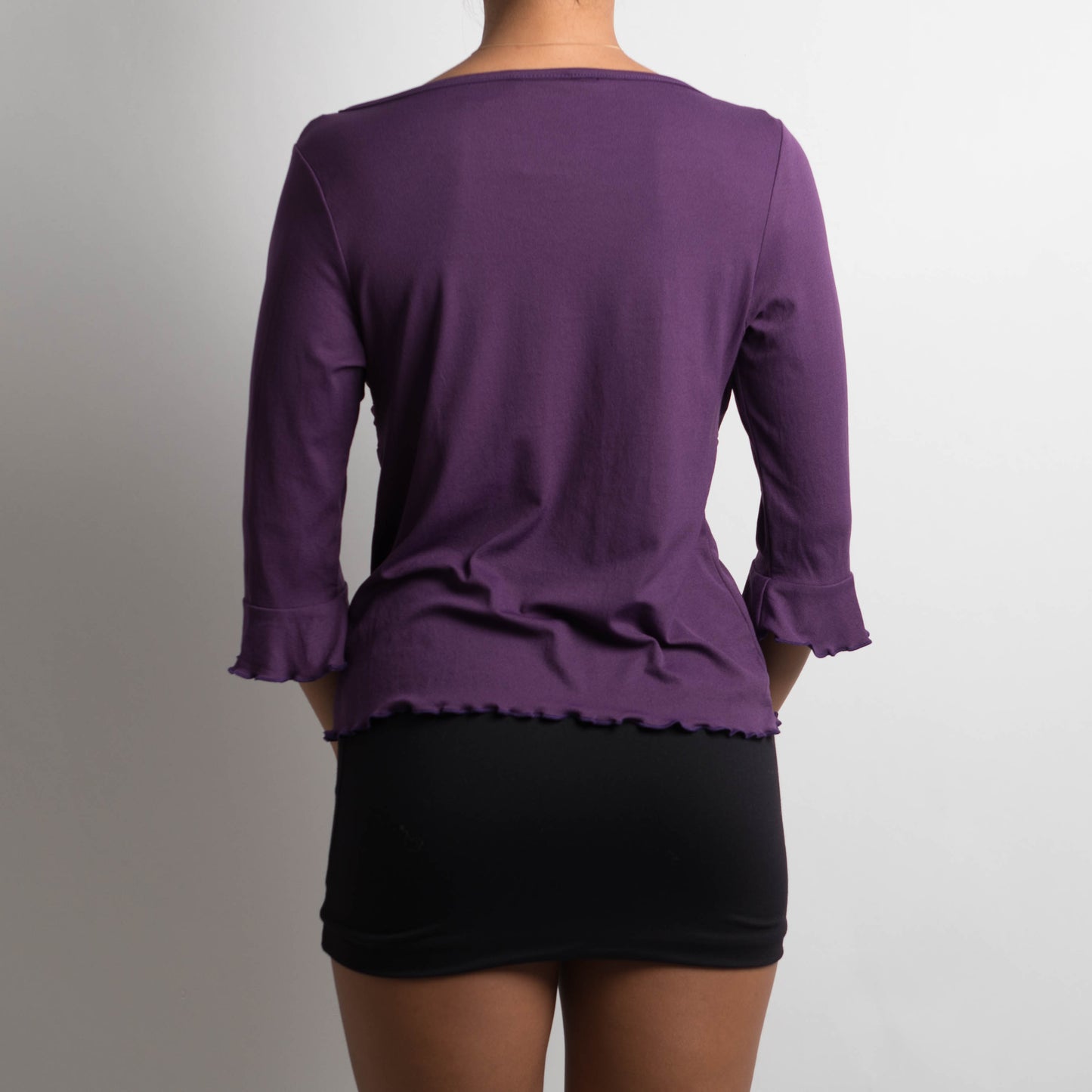 PURPLE MESH 3/4 SLEEVE TOP