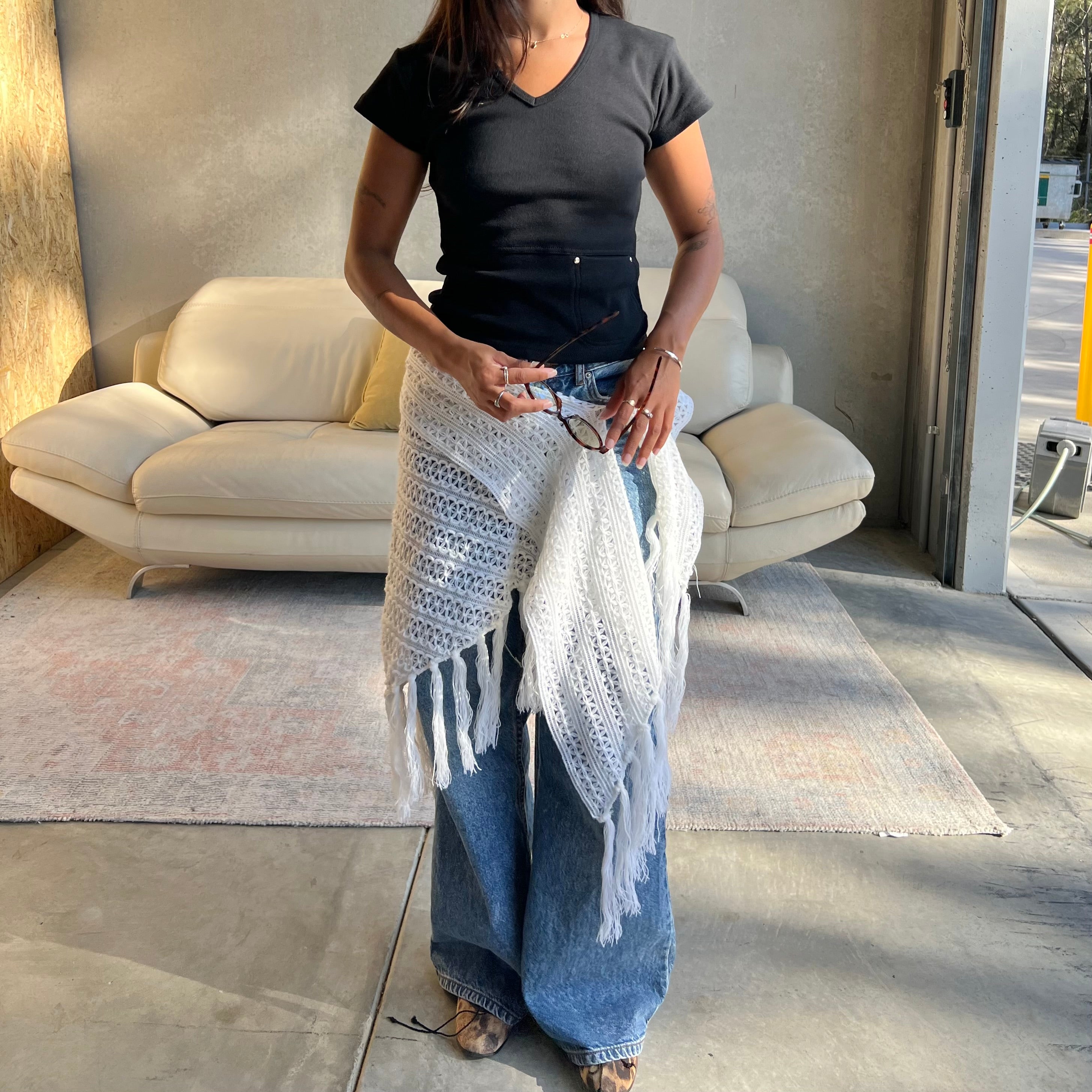 BLACK COTTON POCKET TEE