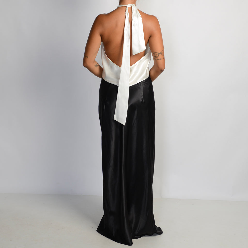 TWO TONE SATIN GOWN