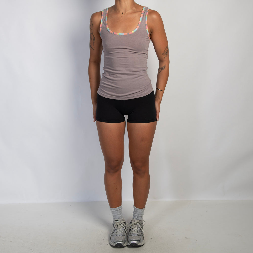 TAUPE COTTON TANK TOP