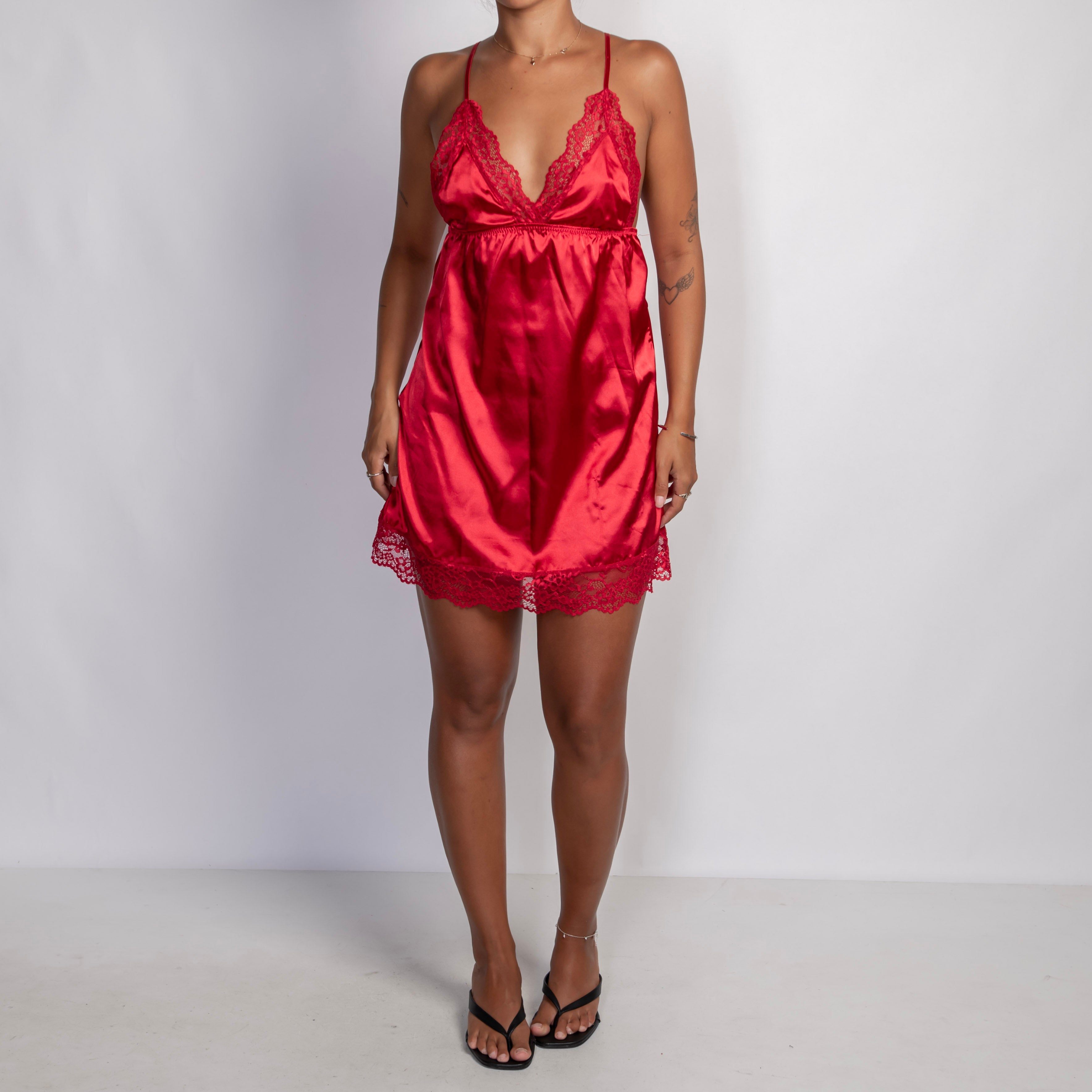 RED SATIN CHEMISE