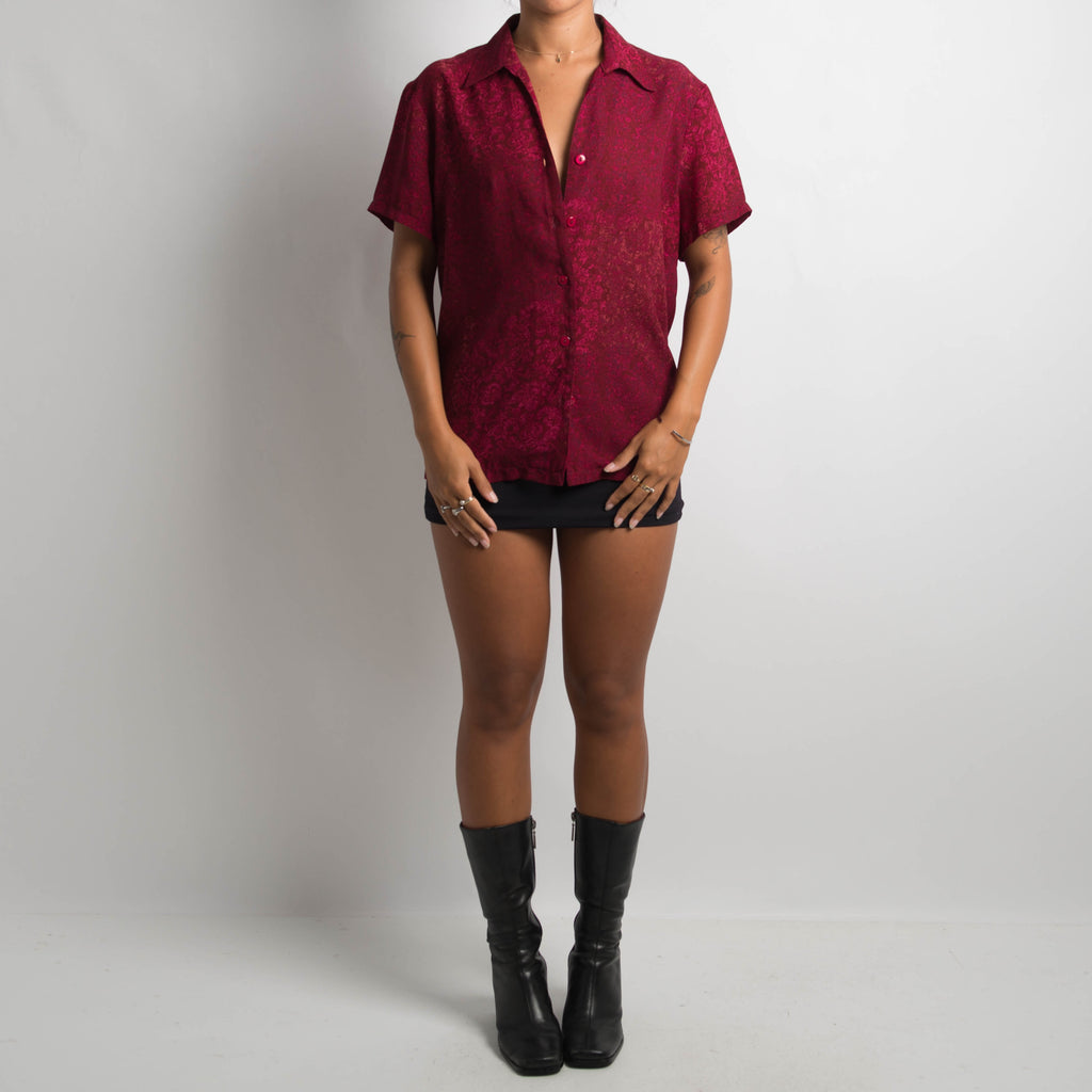 SEMI SHEER PATTERNED SHIRT