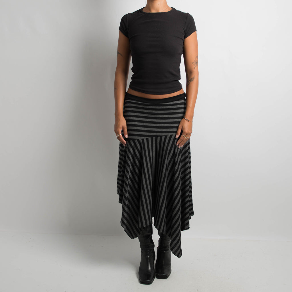 STRIPED ASYMMETRIC SKIRT