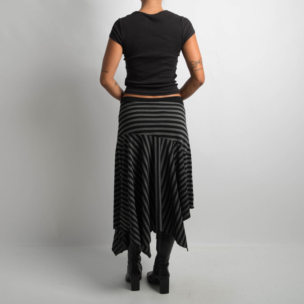 STRIPED ASYMMETRIC SKIRT