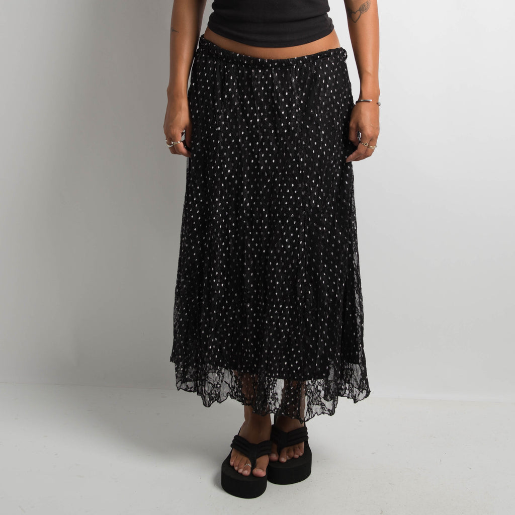 POLKA DOT LONGLINE SKIRT