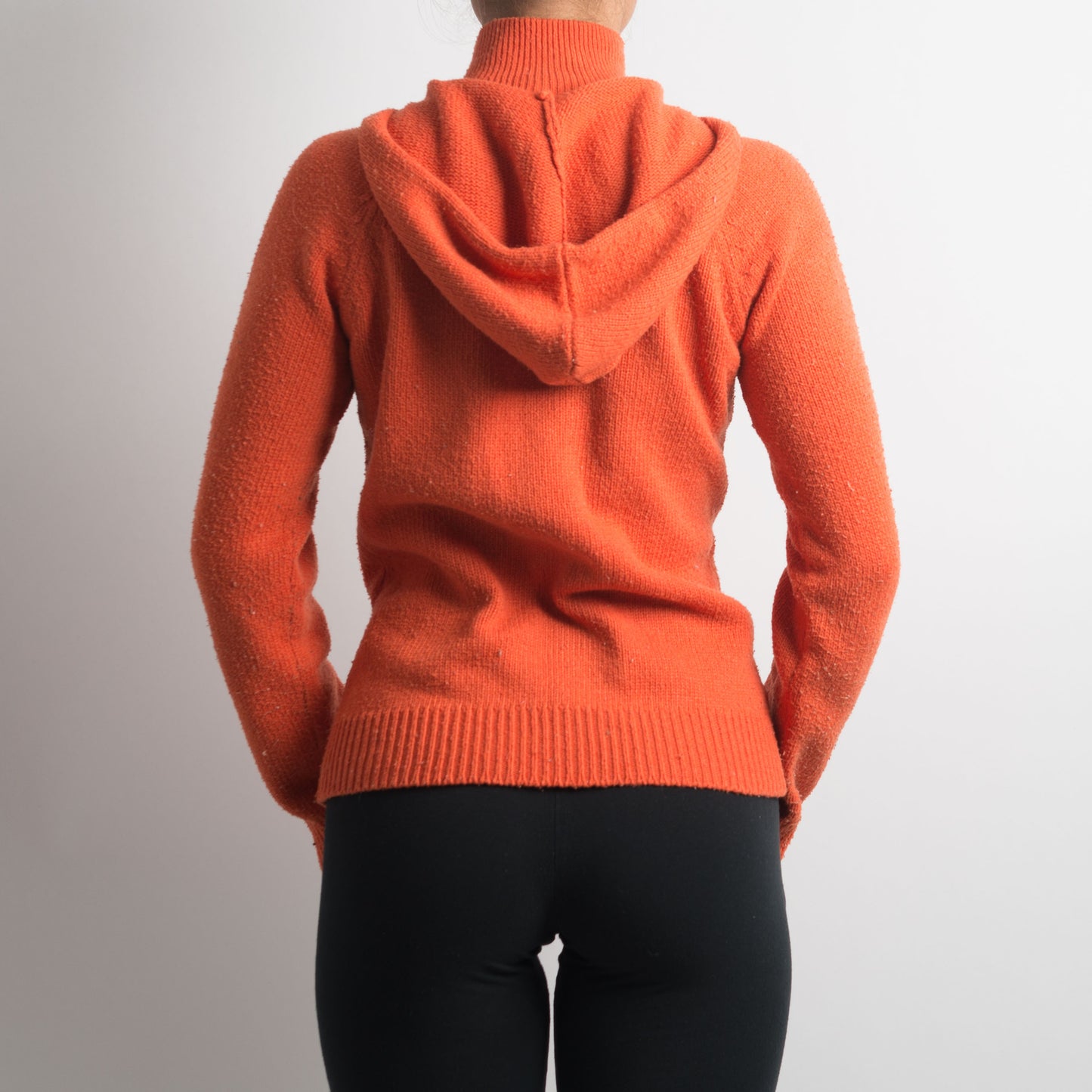 ORANGE KNIT HOODED JACKET