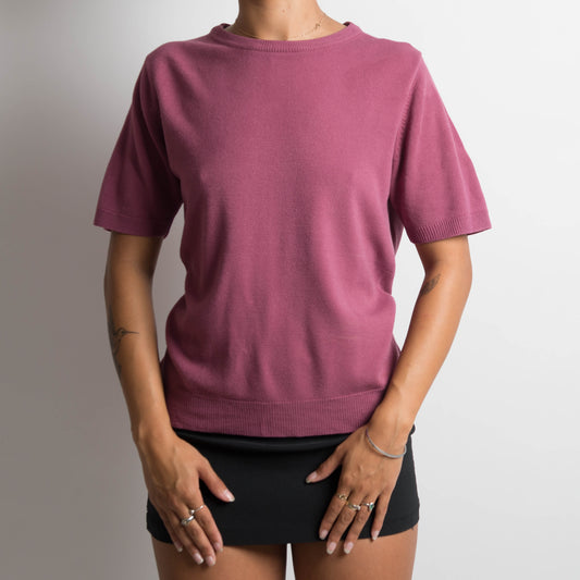 MAUVE SHORT SLEEVE KNIT