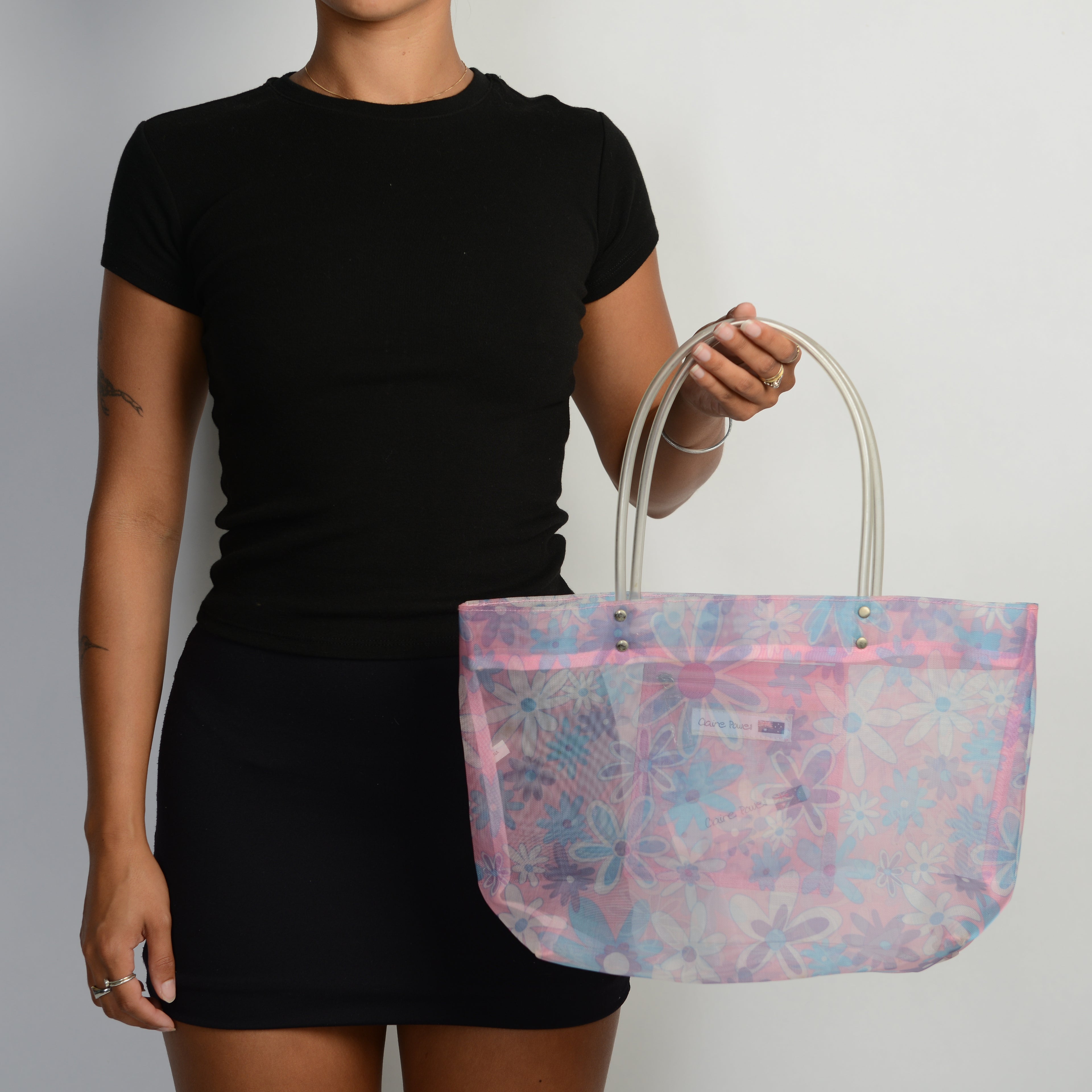 SHEER FLORAL BAG
