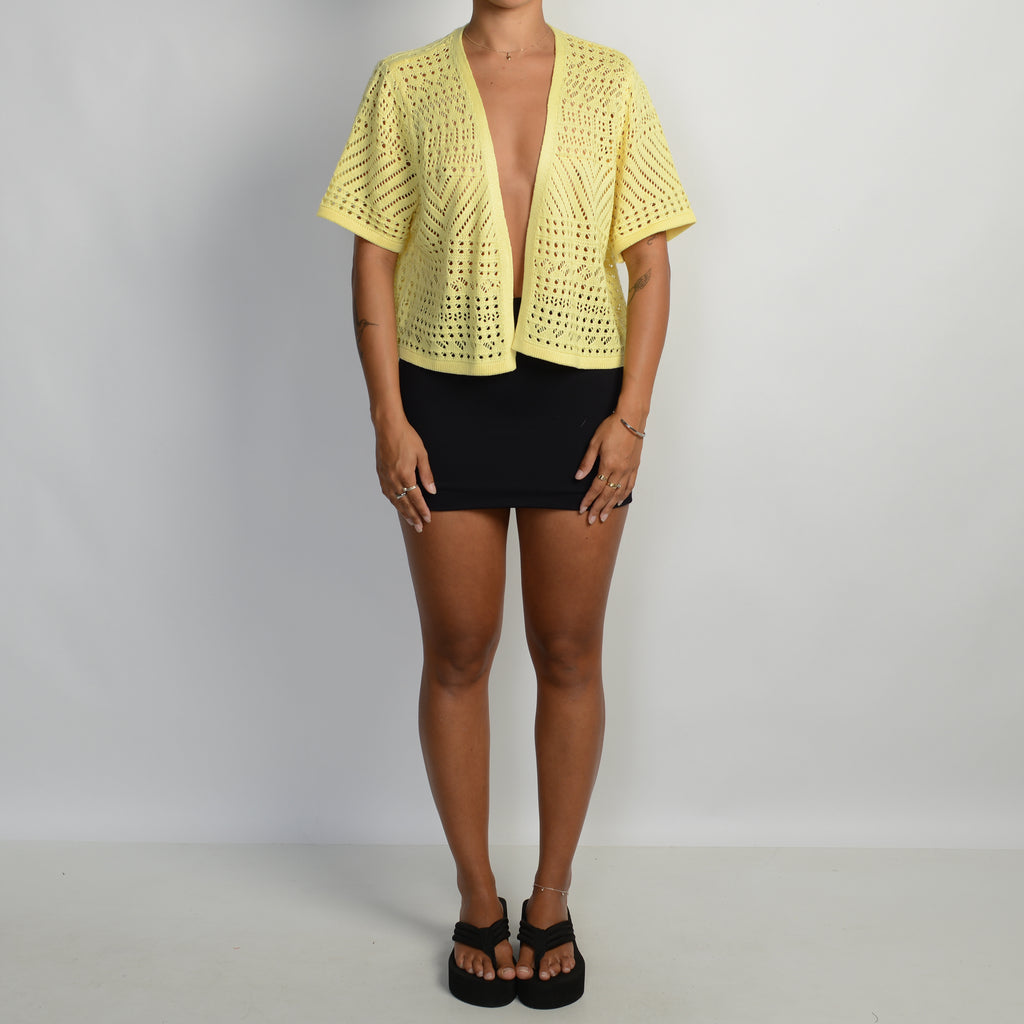 YELLOW CROCHET TOP