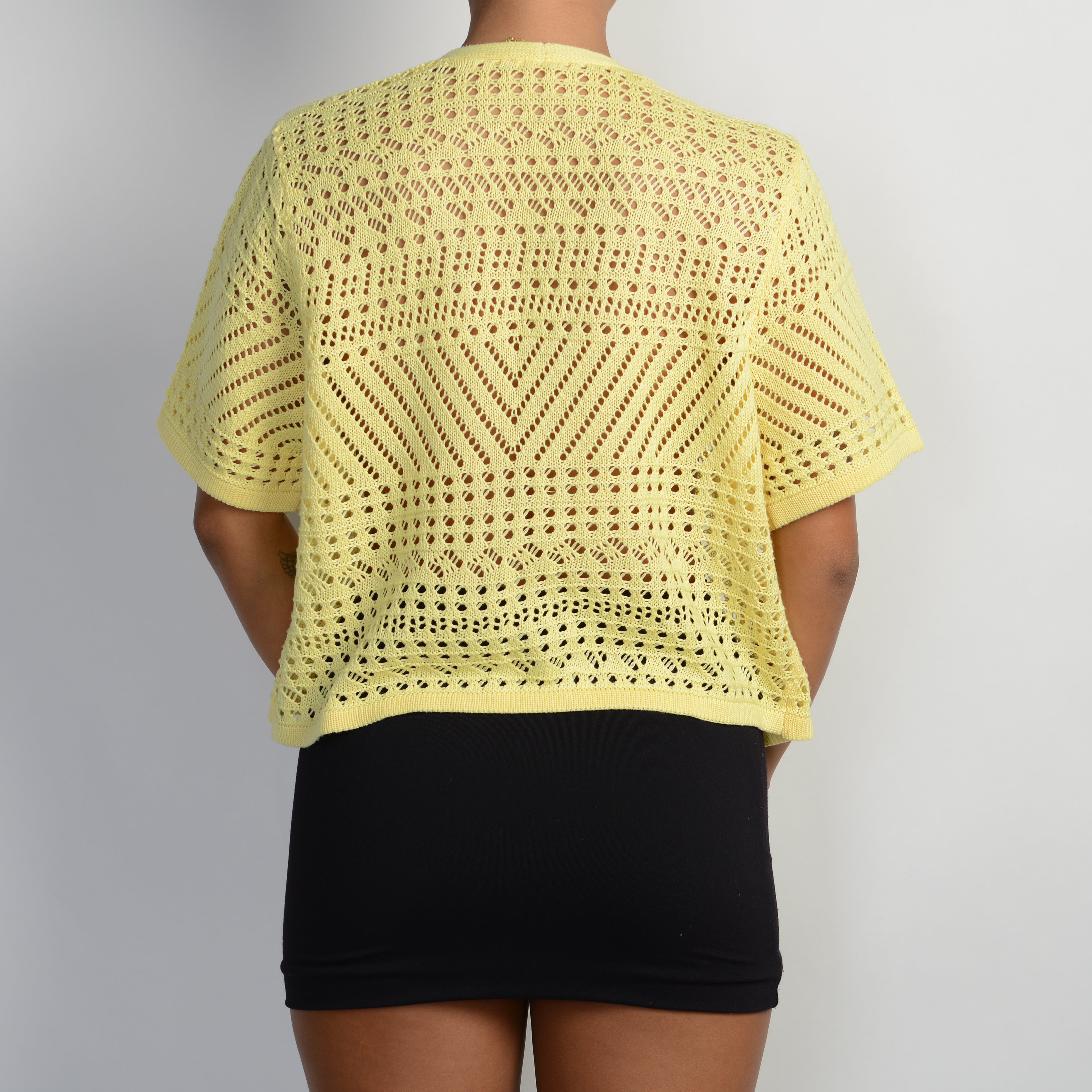 YELLOW CROCHET TOP