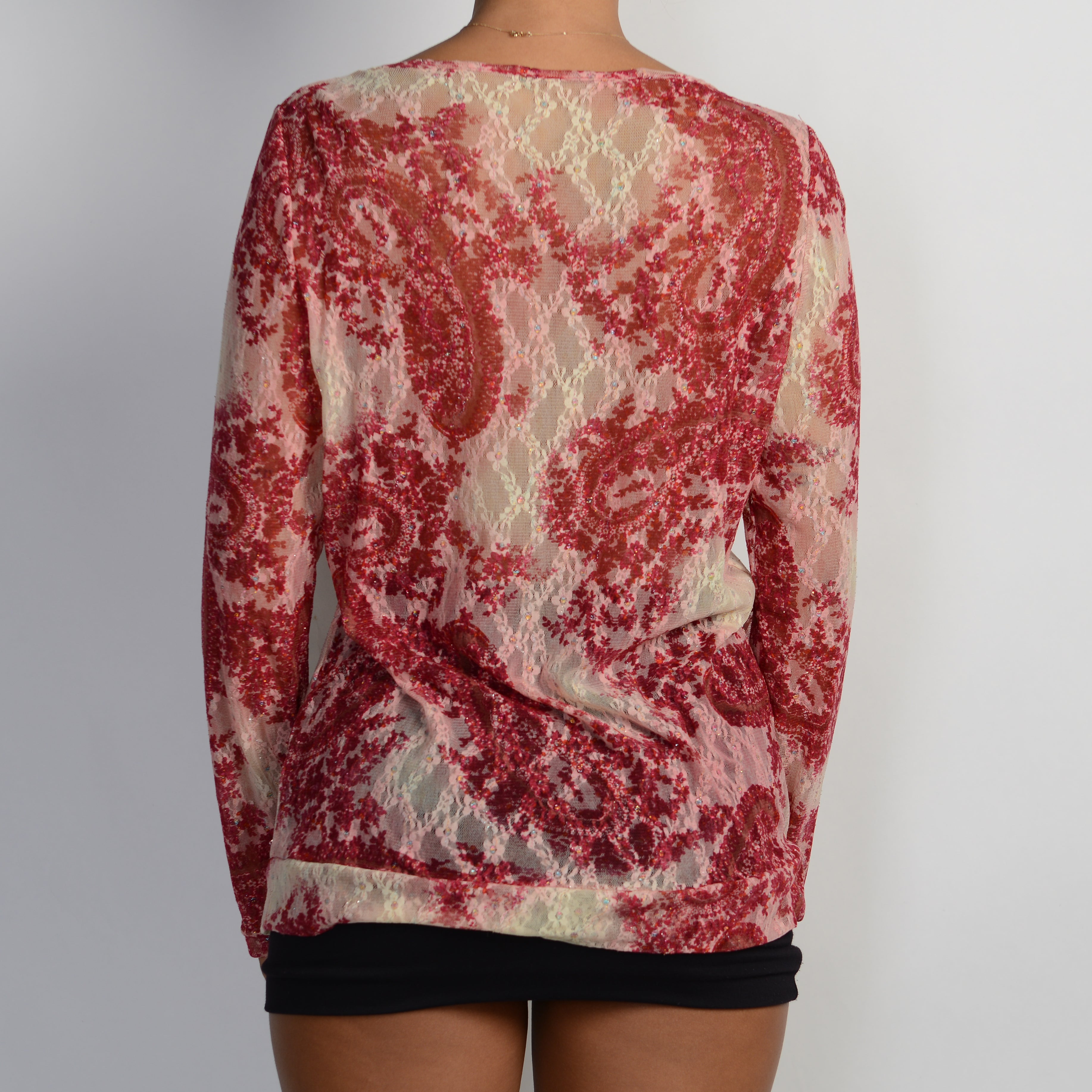 SHEER LACE LONG SLEEVE TOP