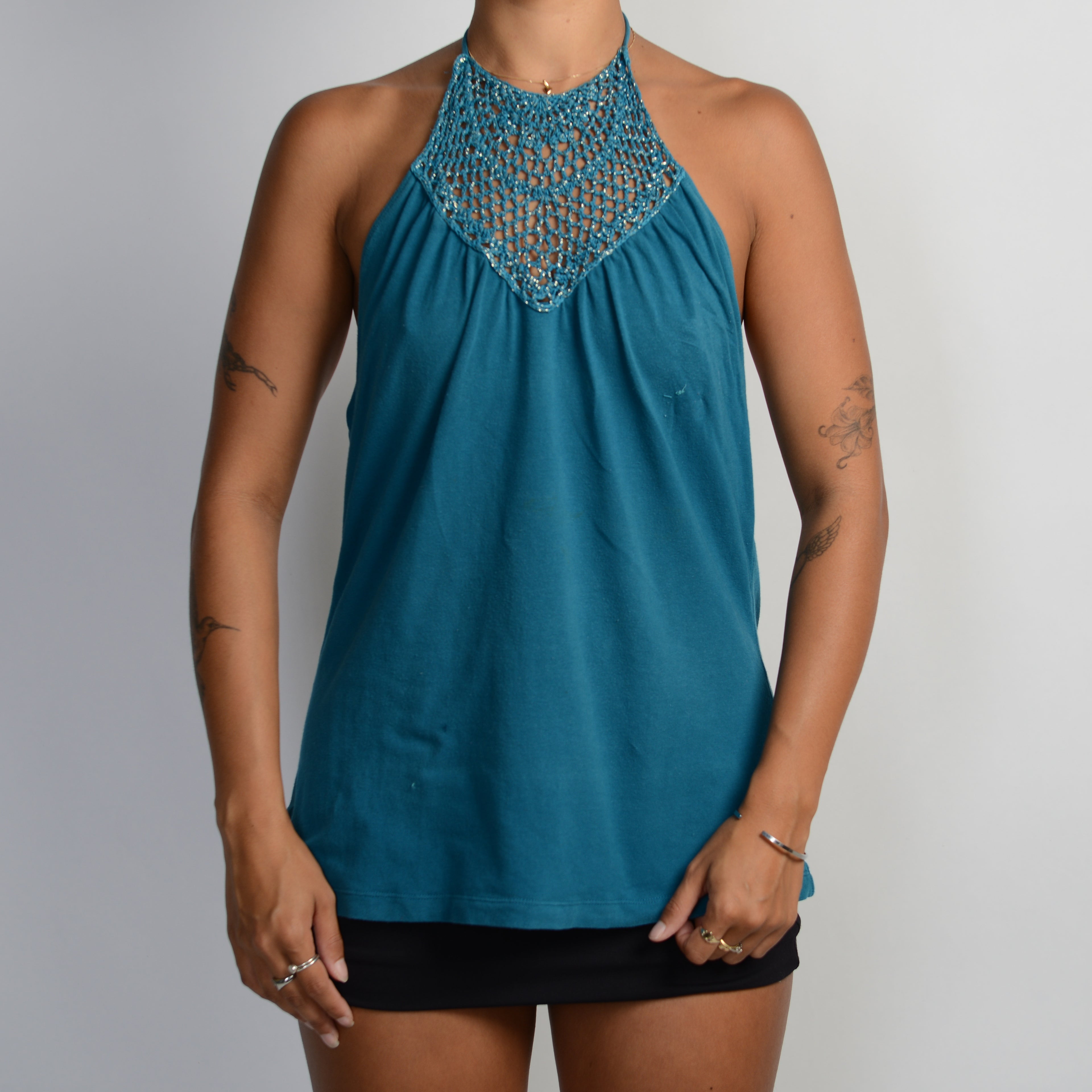 TURQUOISE HALTER TOP