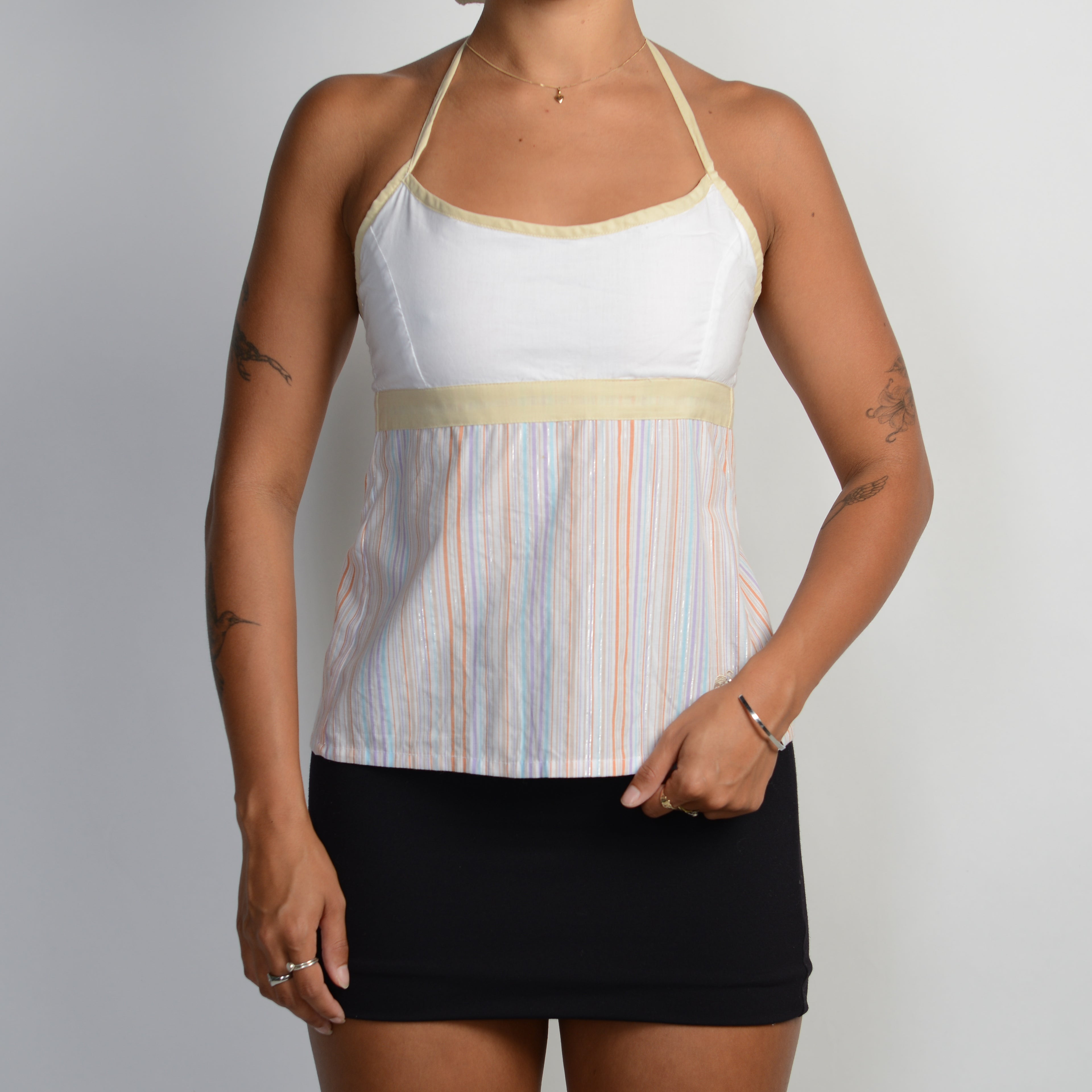 STRIPE HALTER TOP